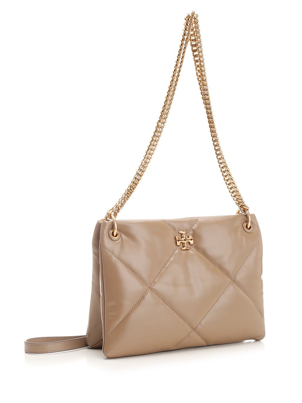 Shop Tory Burch Kira Diamond Quilt Small Shoulder Bag In Beige