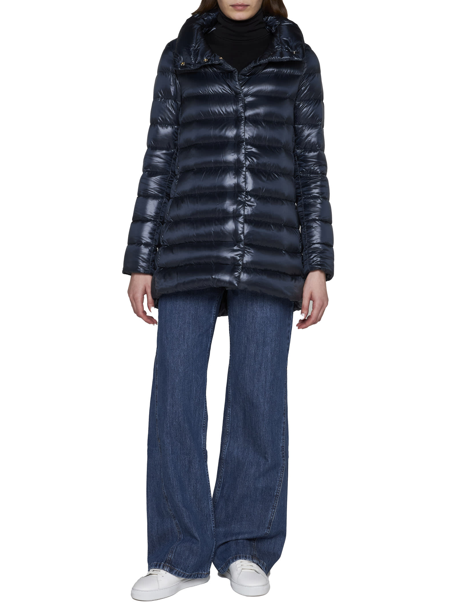 Herno Amelia Ultralight A-line Puffer Jacket In Blu