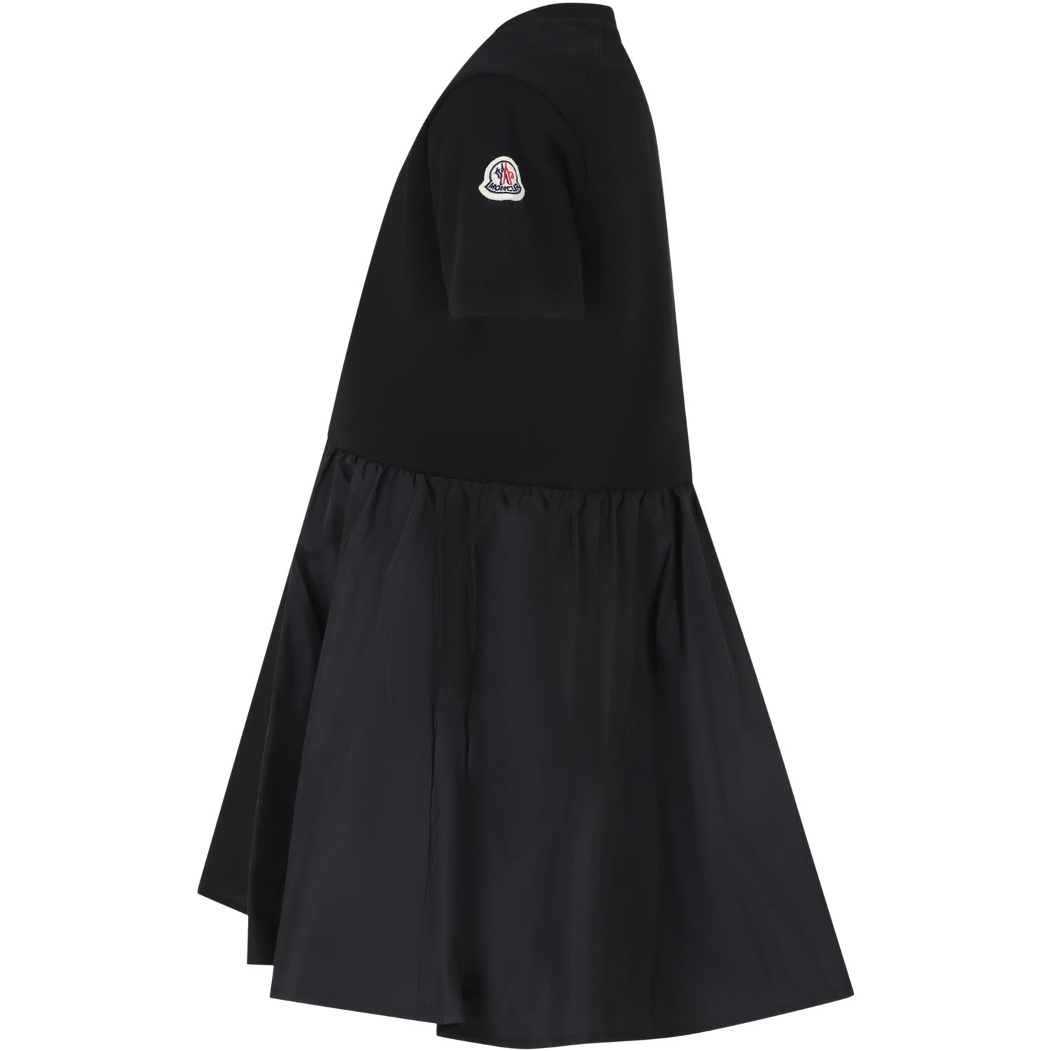 Shop Moncler Black Dress For Girl With Logo