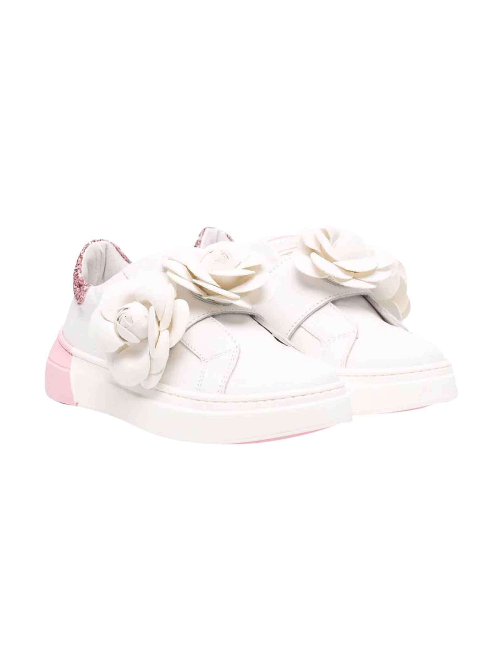 Monnalisa White Sneakers For Girl