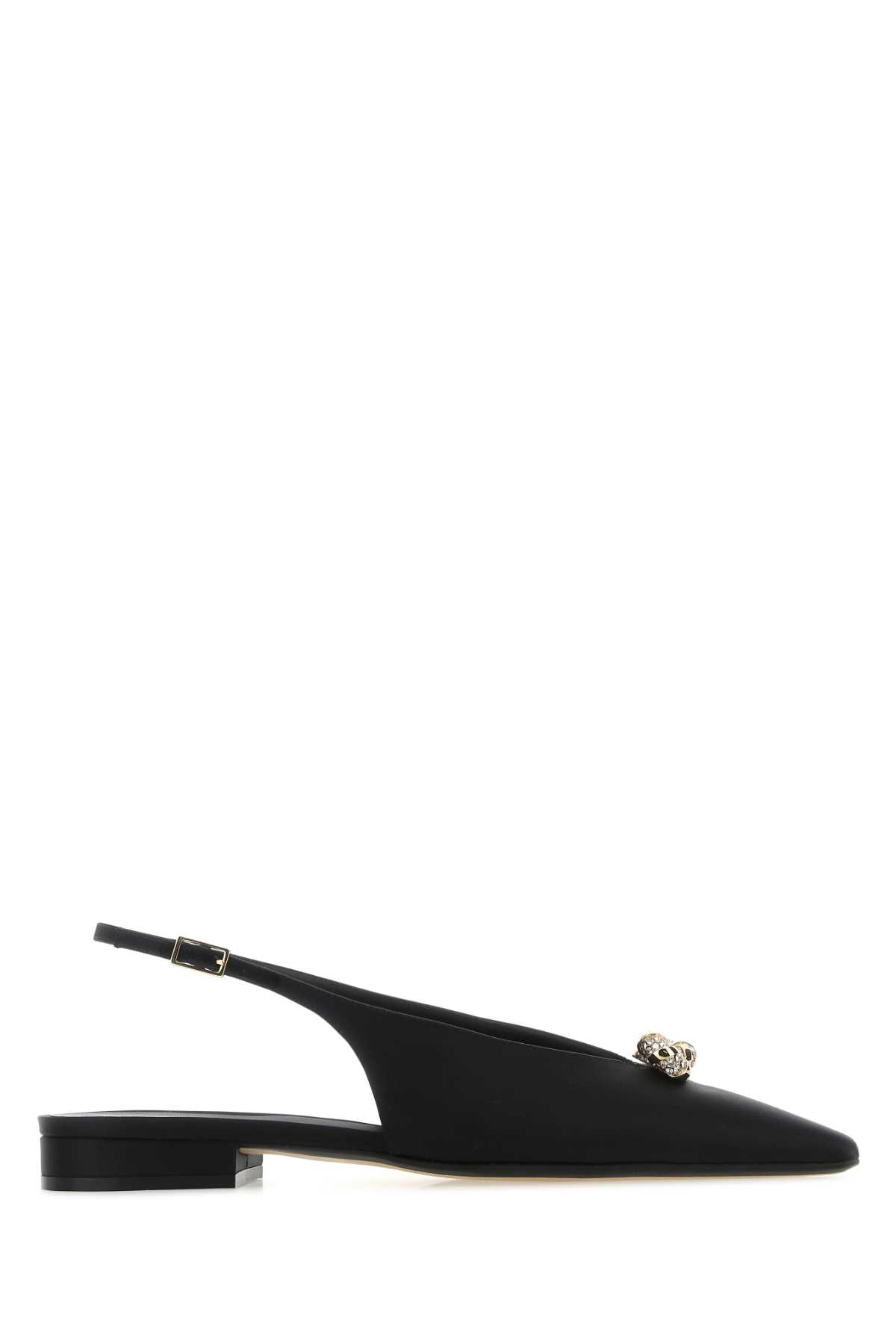 Lanvin Black Satin Ballerinas