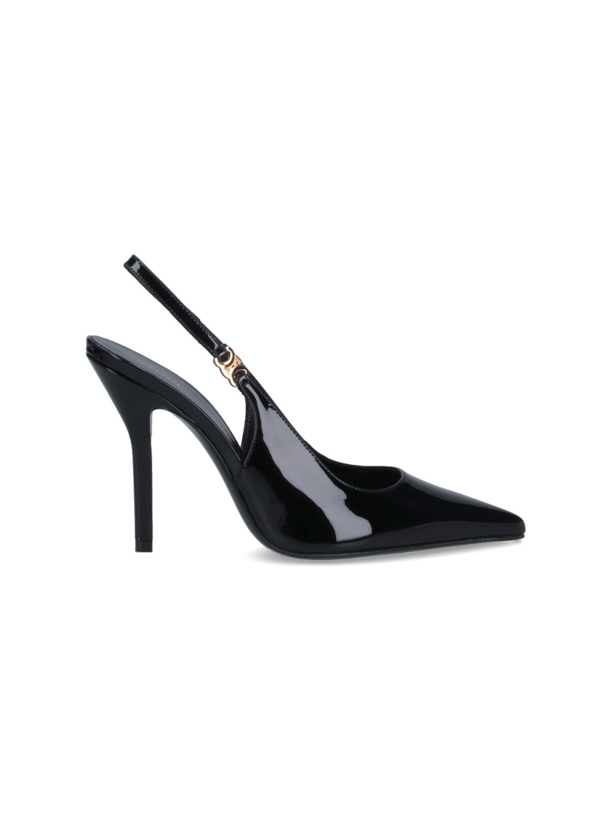 Celine Glossy Pointed Stiletto Heel Pumps In Black