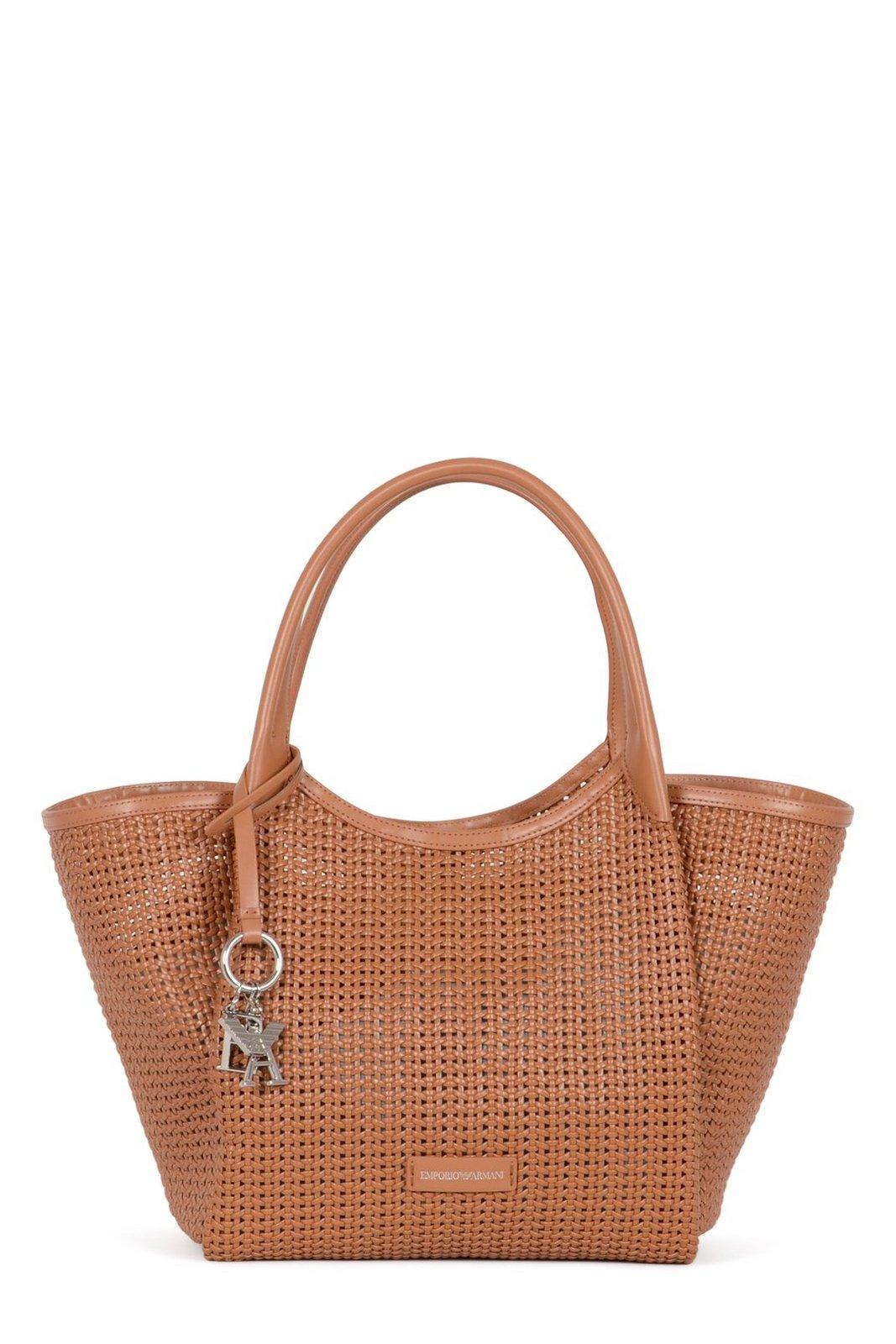 Emporio Armani Logo Charm Interwoven Large Shopper Bag