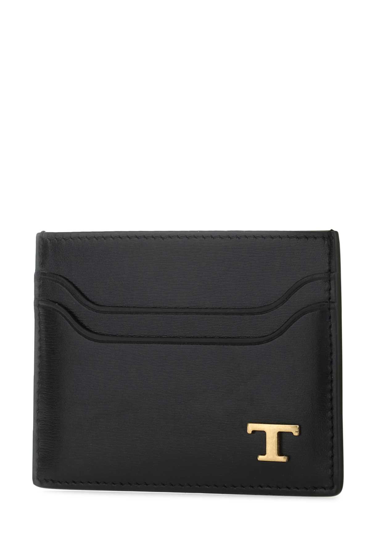 Shop Tod's Black Leather Card Holder In B999