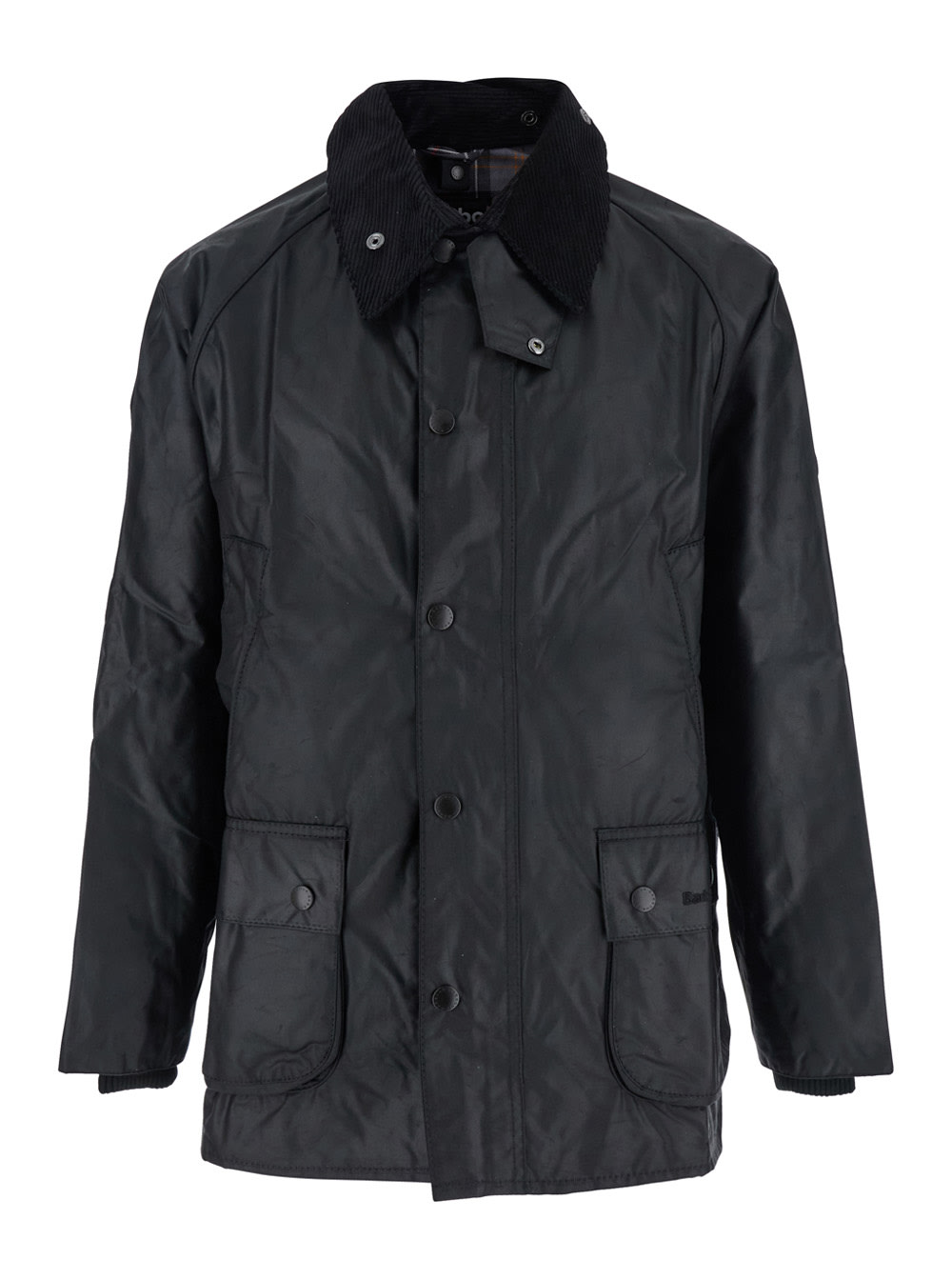 Barbour bedale Black Jacket With Embroidered Logo On The Front In Tech Fabric Man