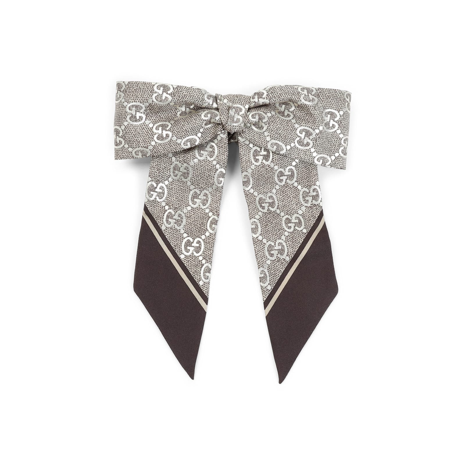 Gucci Gg Silk Jacquard Scrunchies In Gray
