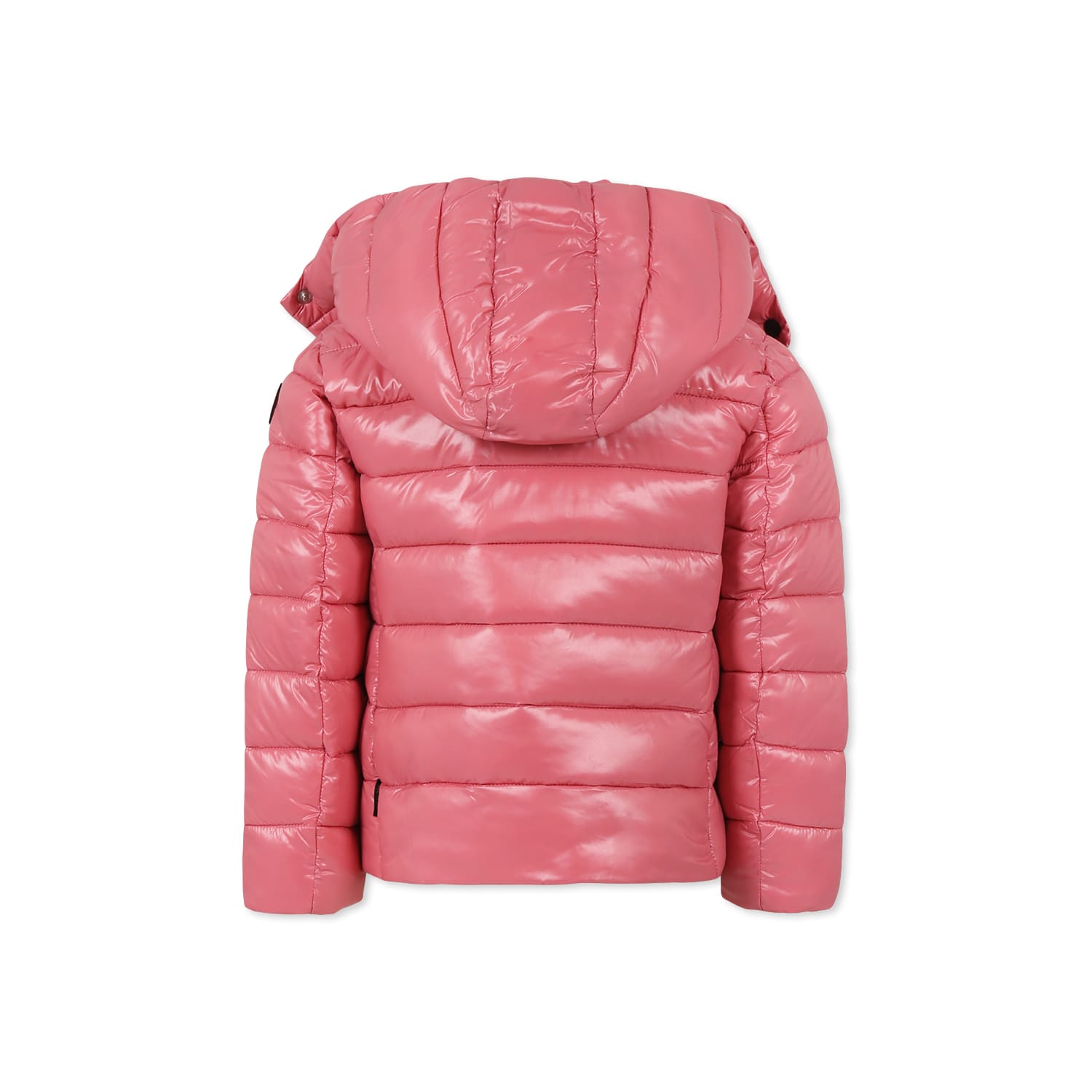 Save The Duck Pink Down Jacket For Girl With Logo In Pink