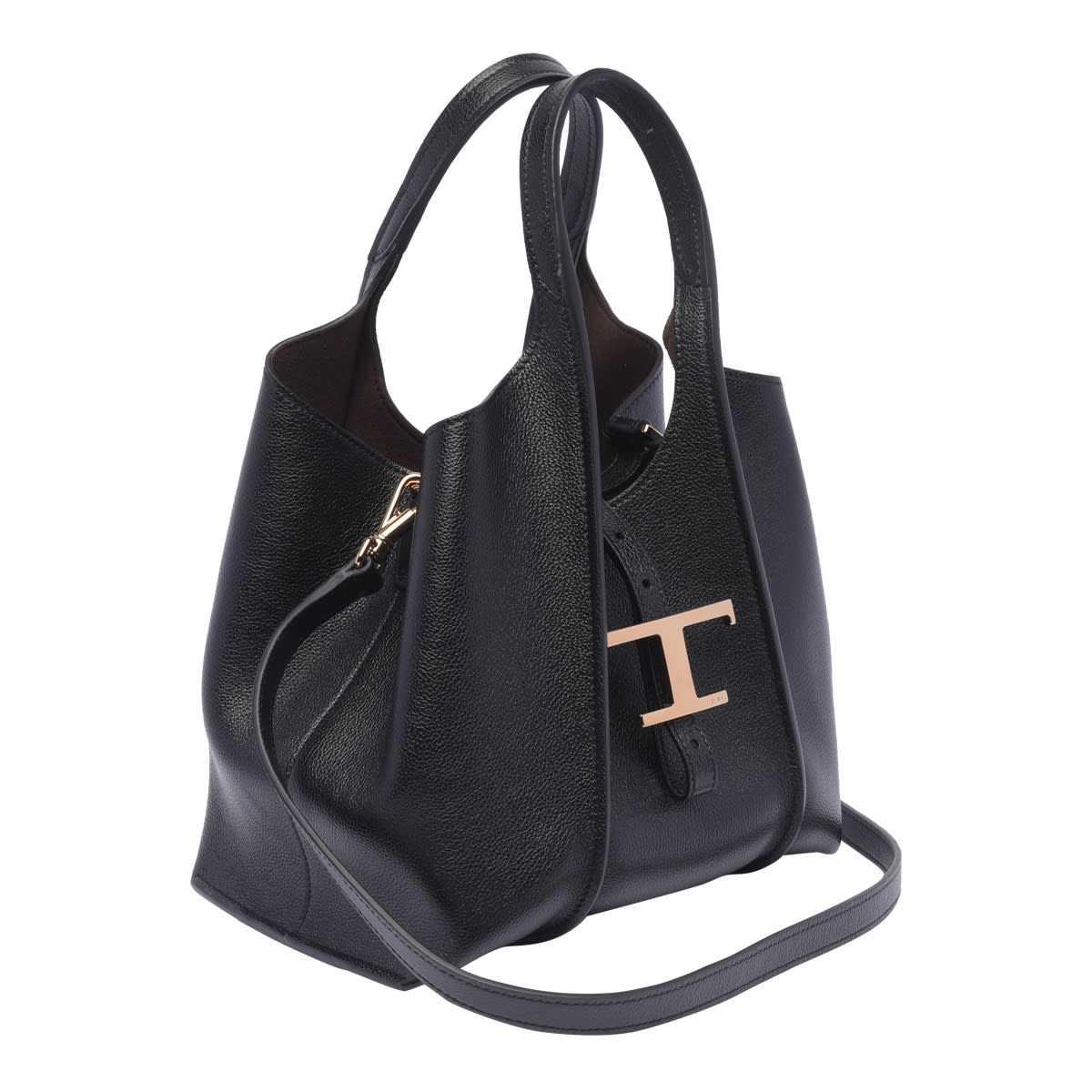 Shop Tod's Mini T-timeless Shopping Bag In Black