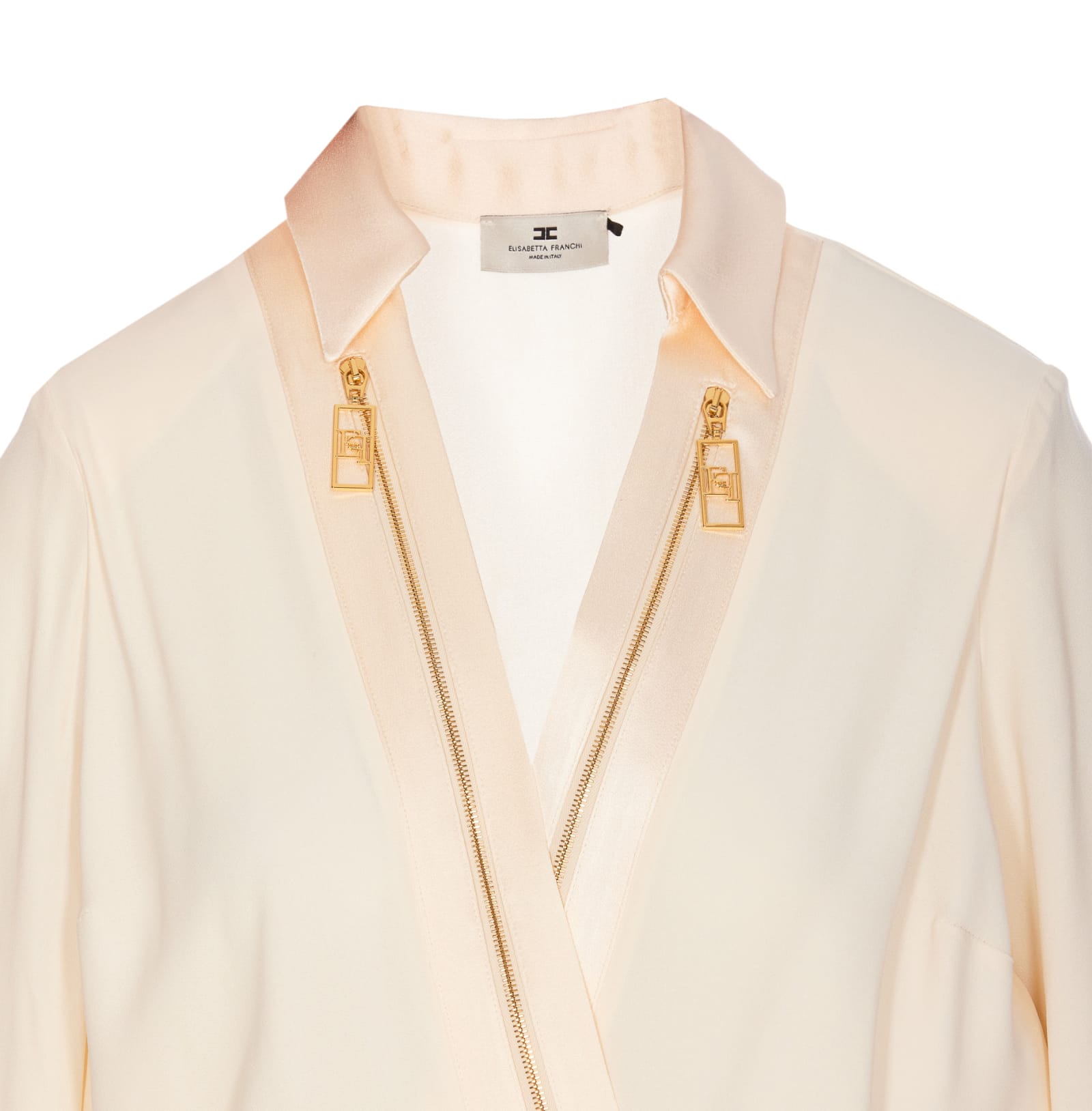 ELISABETTA FRANCHI GEORGETTE BODY SATIN SHIRT 