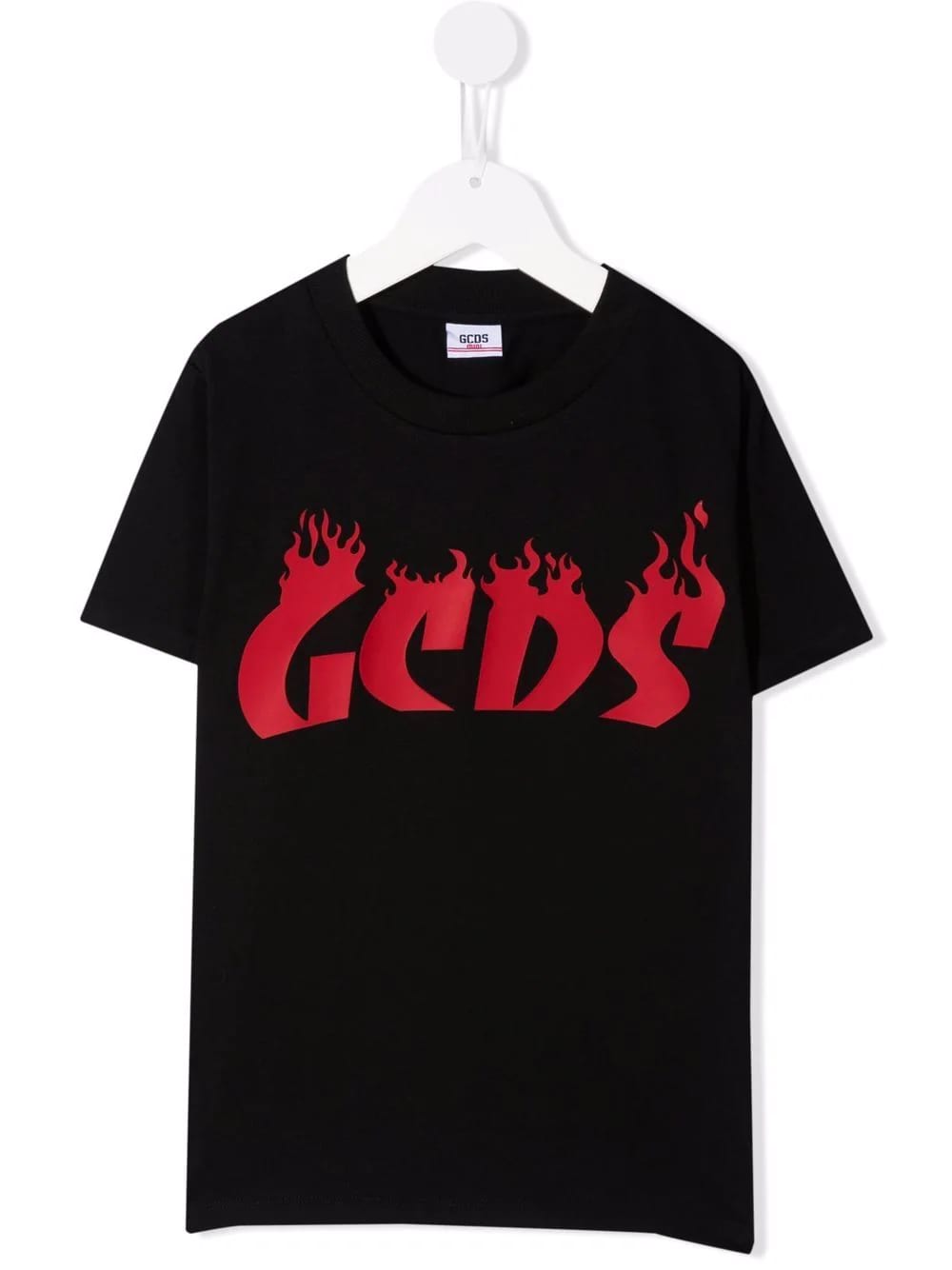 GCDS Mini Kids Black flames Logo T-shirt