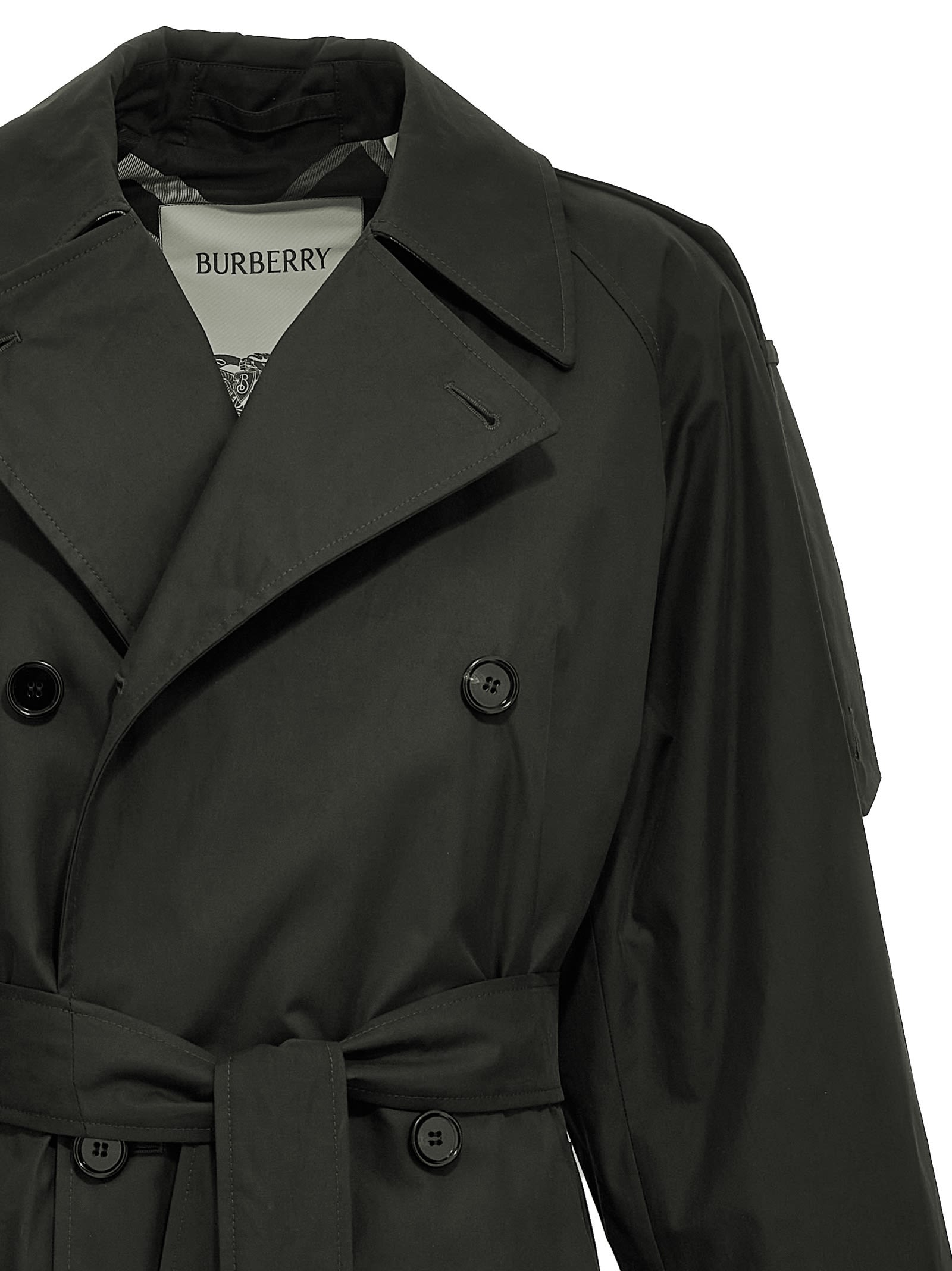 Shop Burberry Long Trench Coat In Black