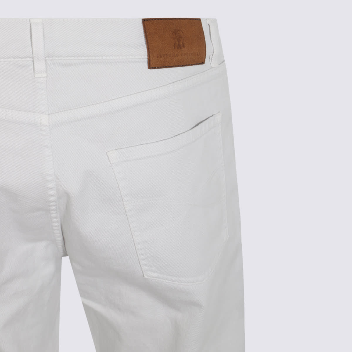 Brunello Cucinelli White Cotton Pants In White