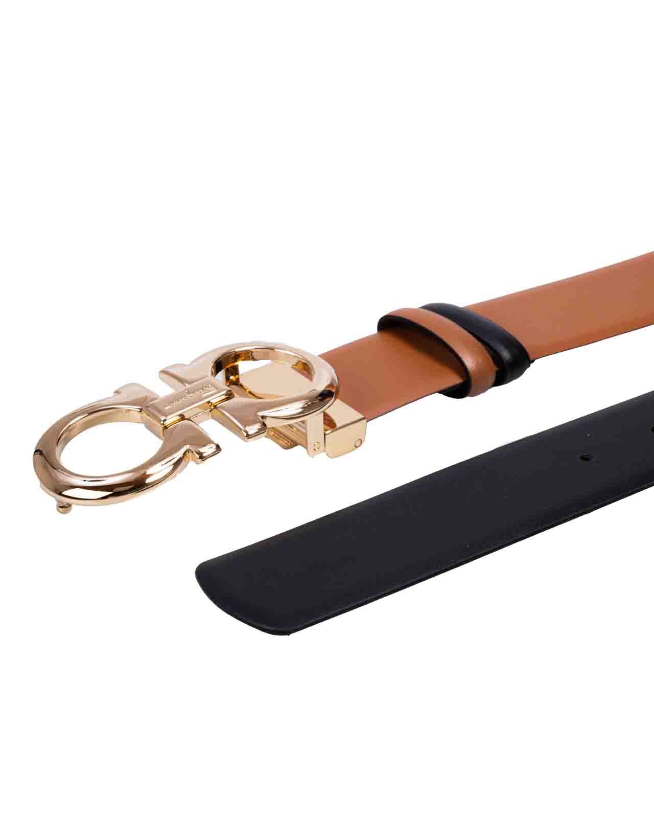 Shop Ferragamo Salvatore Gancini Reversible Belt In Sella/nero