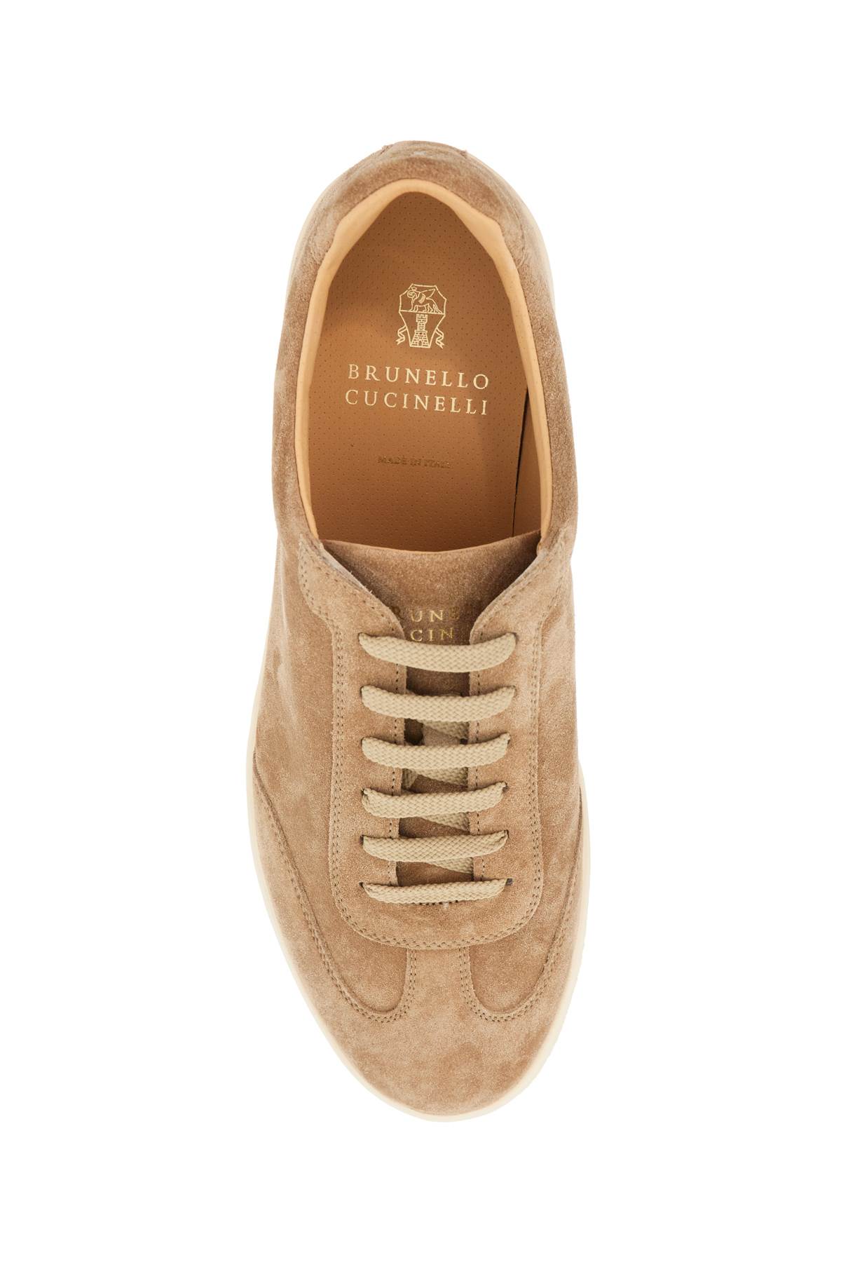 Shop Brunello Cucinelli Suede Sneakers In Six In Noisette (beige)