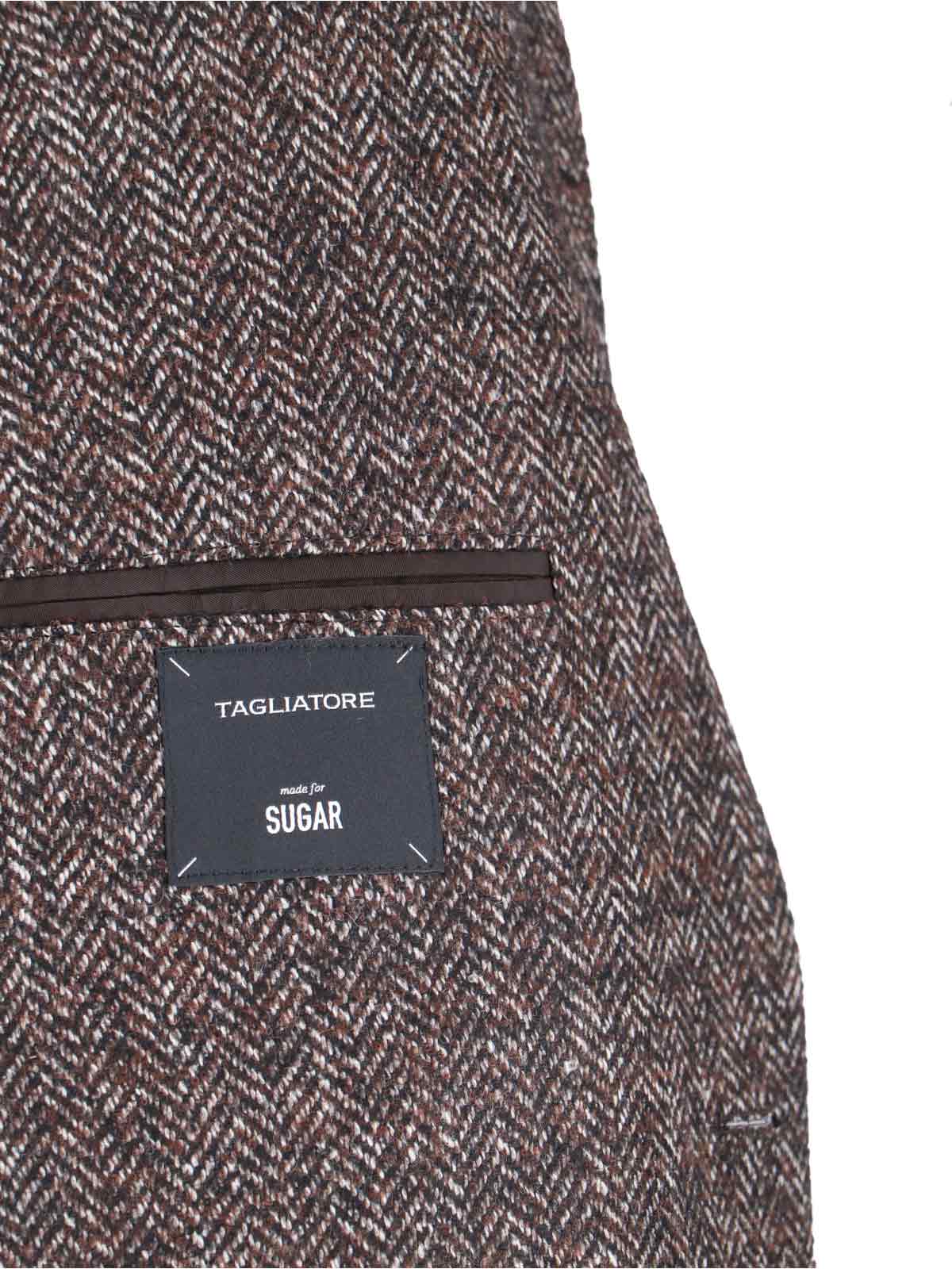 Shop Tagliatore Single-breasted Blazer In Brown