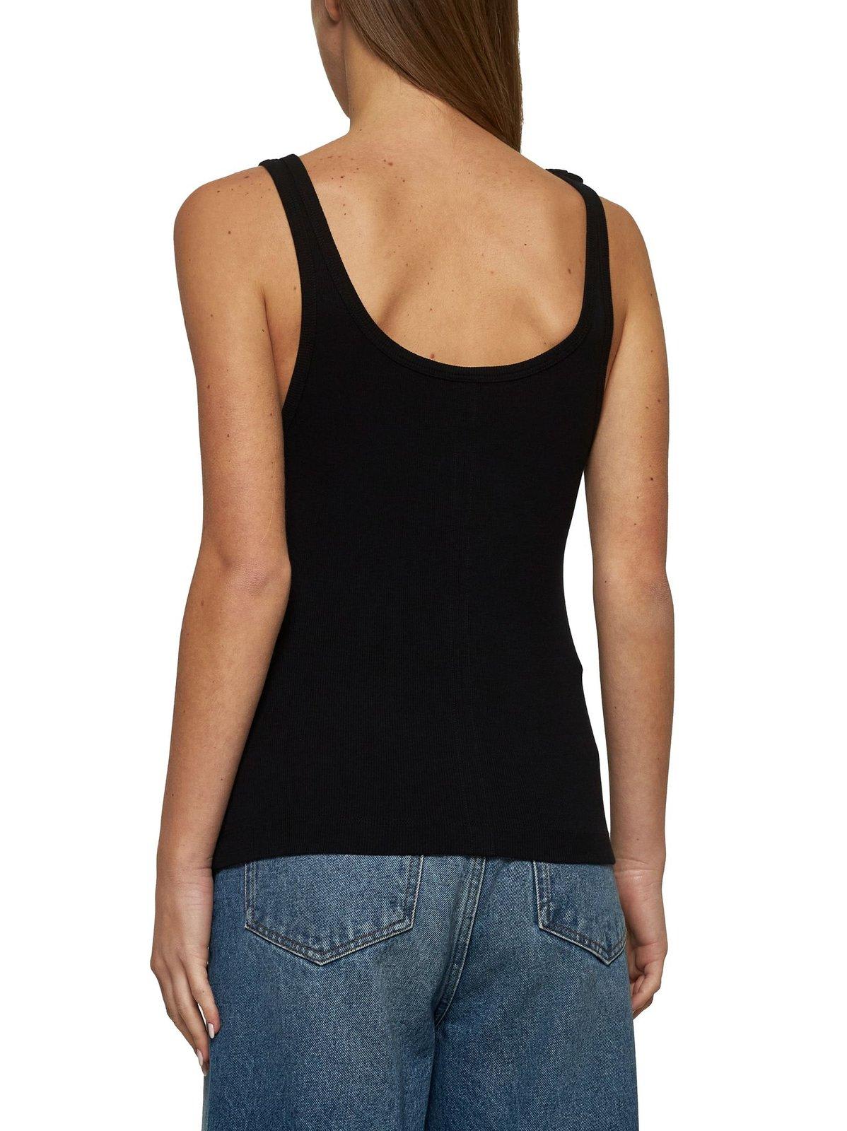 Shop Mm6 Maison Margiela Strap-detailed Open-back Tank Top In Black