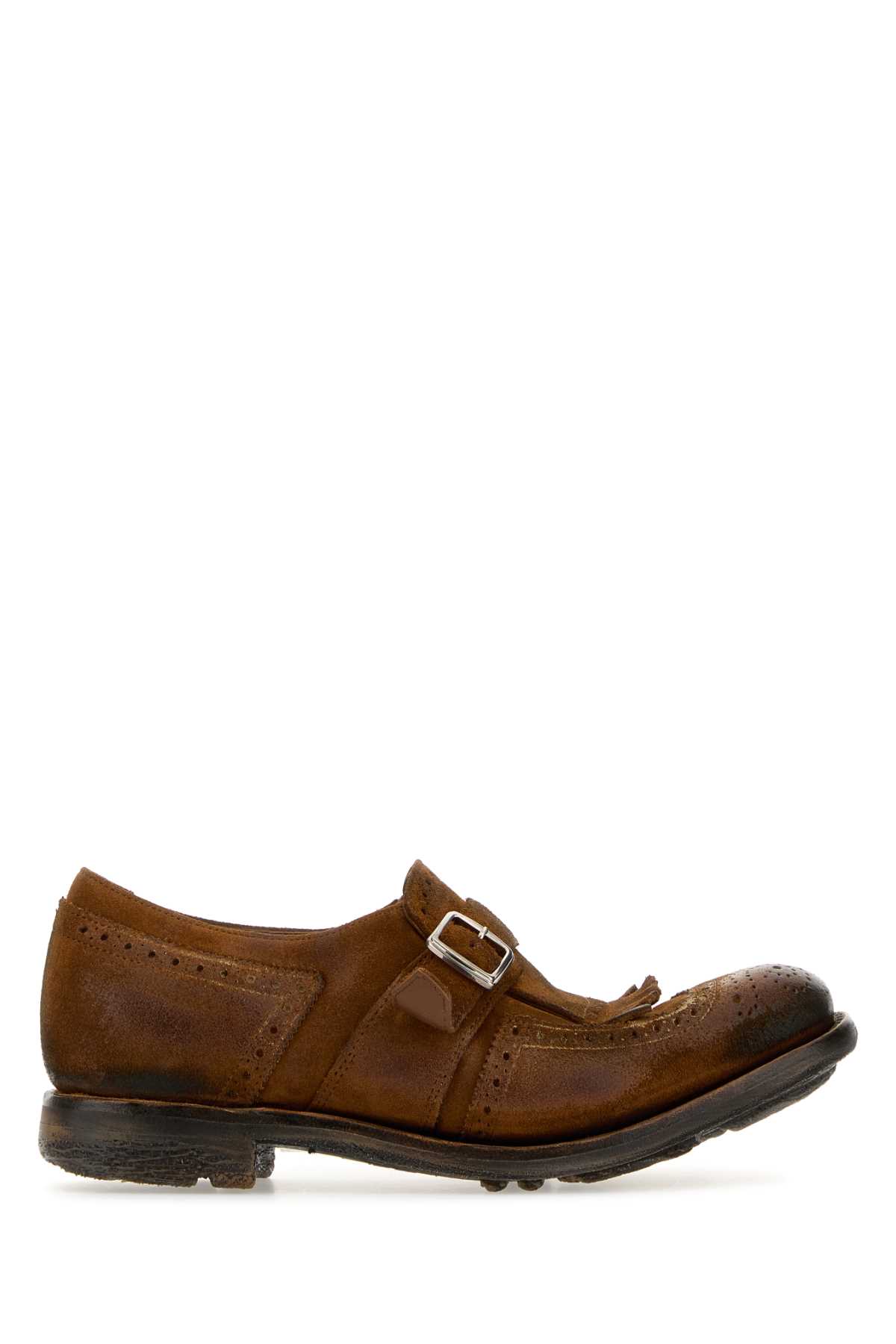 Shop Church's Caramel Suede Shanghai W Monk Strap Shoes In Tabac