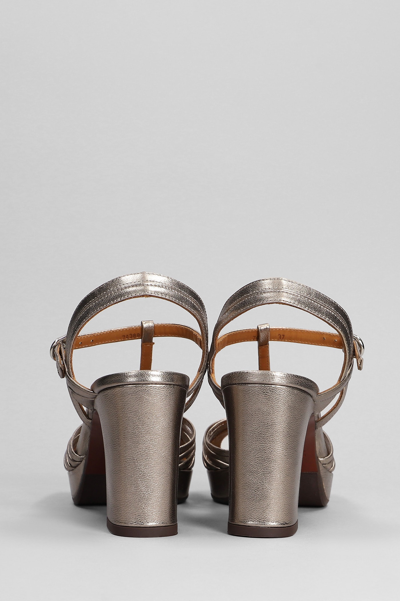 Shop Chie Mihara Kija 44 Sandals In Gunmetal Leather