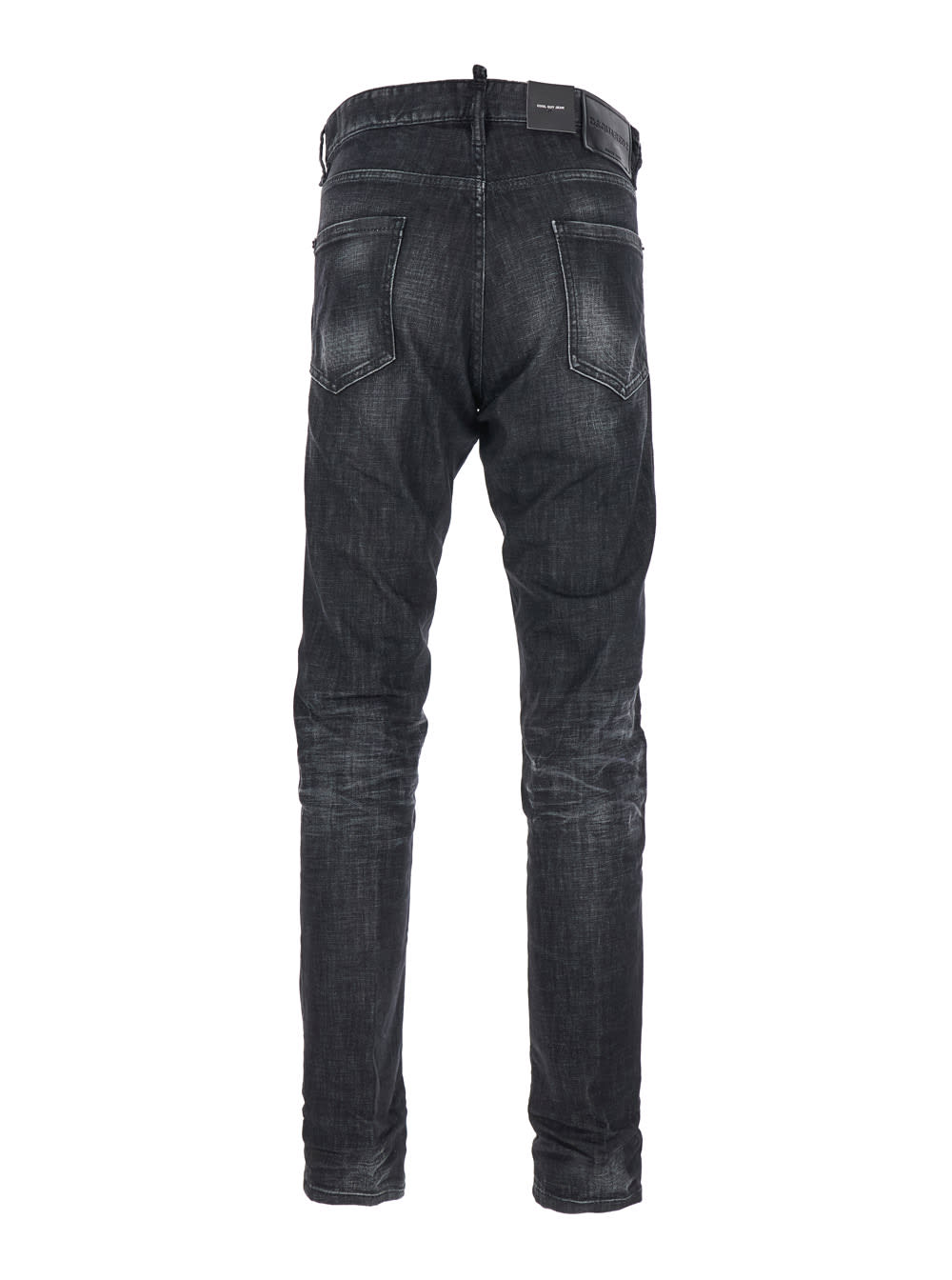 Dsquared2 Cool Gut Black Jeans With Belt Loops And Faded Effect In Denim Man