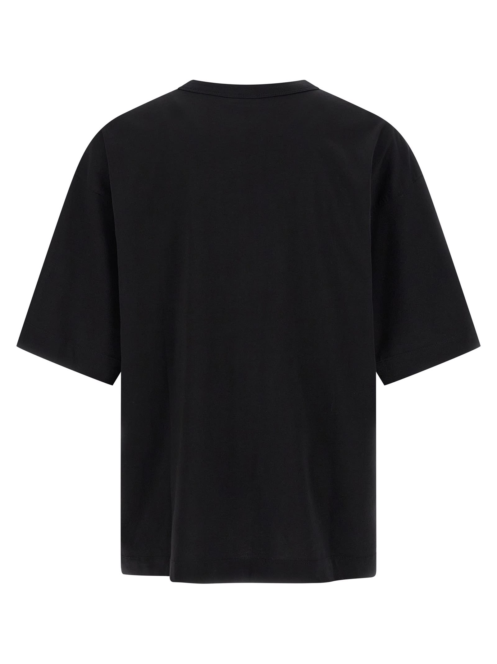 Dries Van Noten Men Black Cotton Jersey Oversized T-shirt In Black