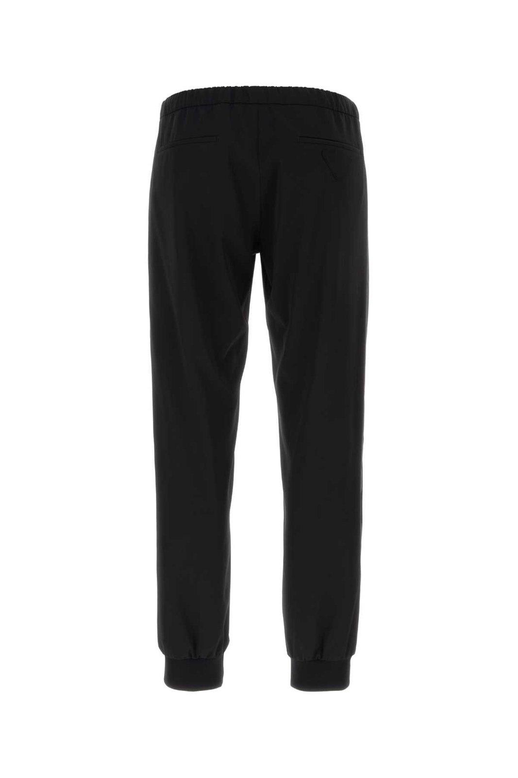 Prada Triangle-logo Silk-blend Track Pants In Nero