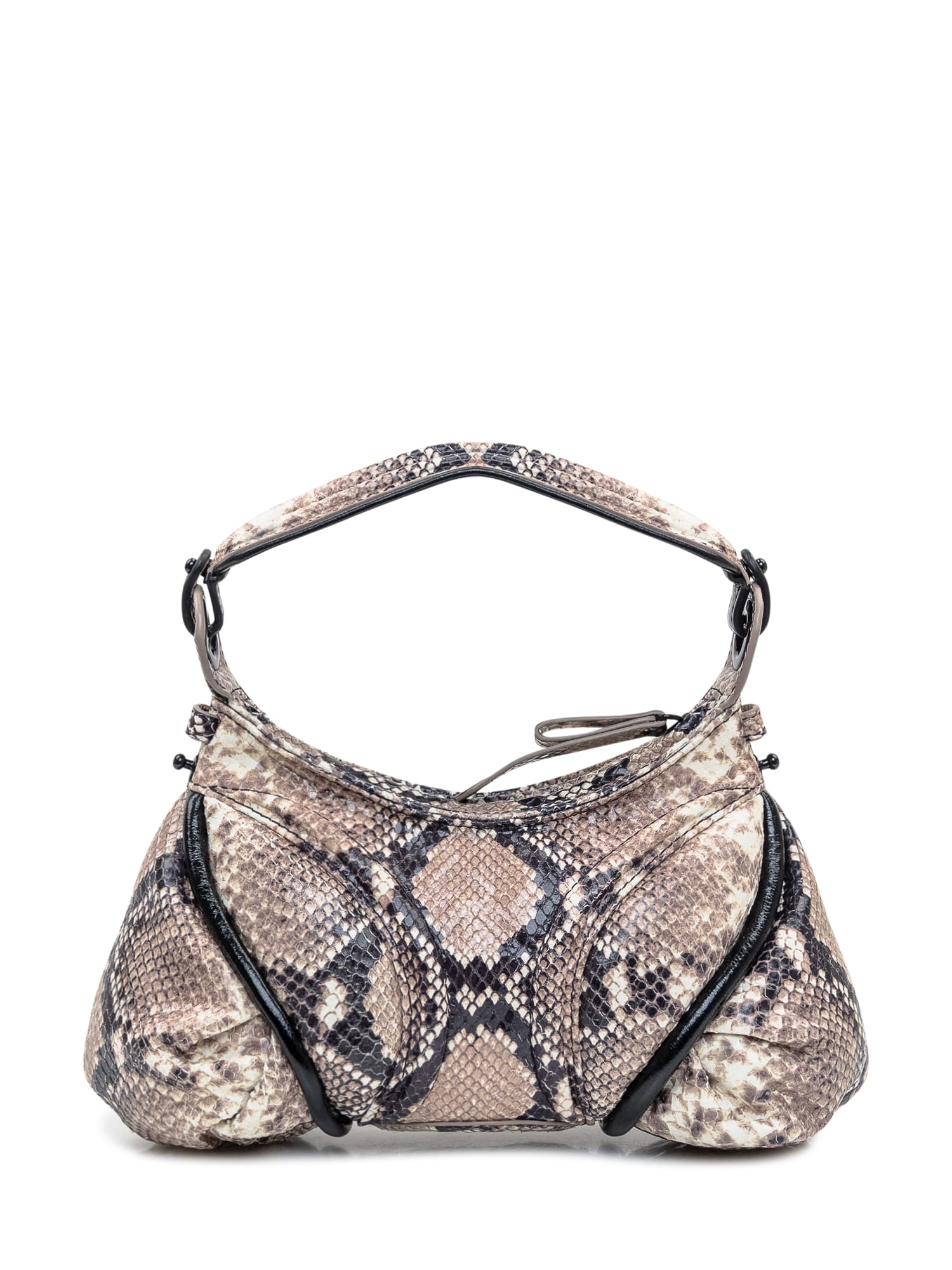 Shop Marine Serre Python Futura Mini Bag In Ecru