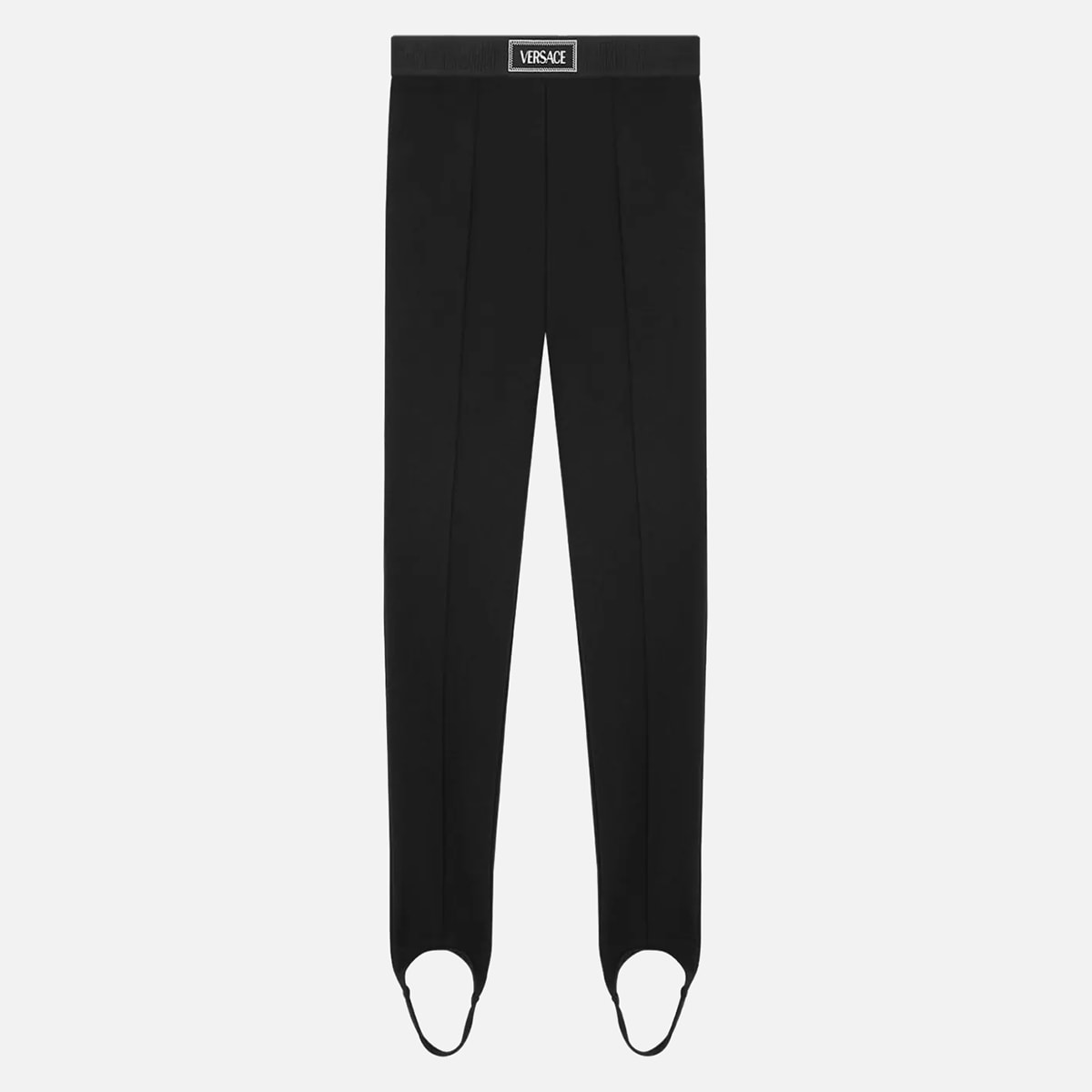 Shop Versace Black Viscose Pants Leggins