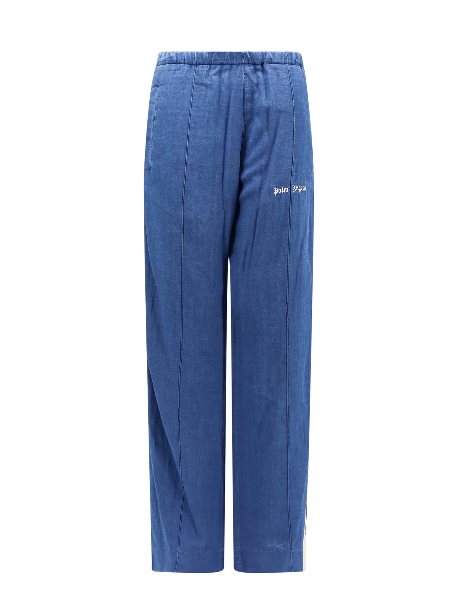 Shop Palm Angels Trouser In Blue