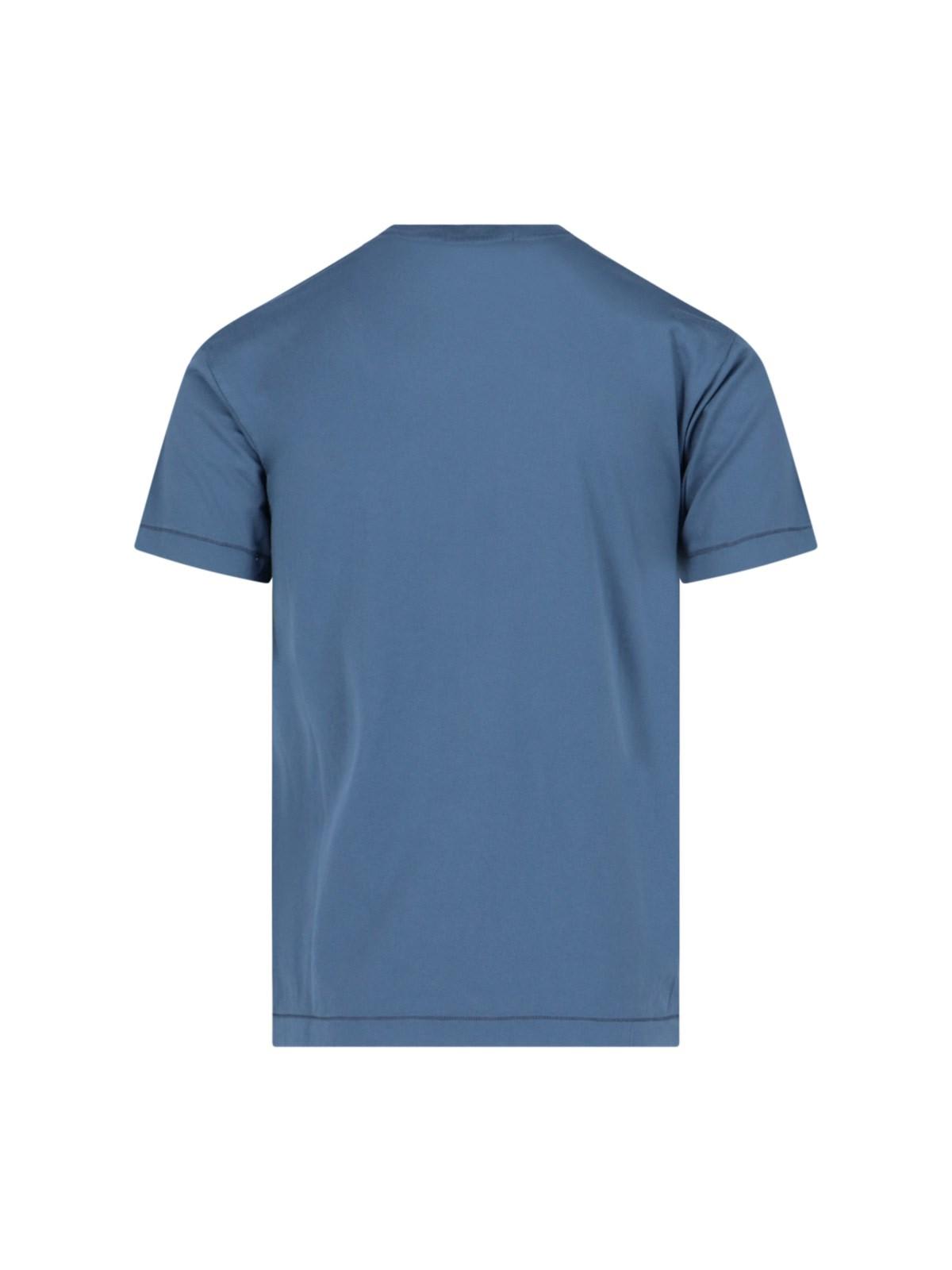 Shop Stone Island Logo T-shirt In Blue