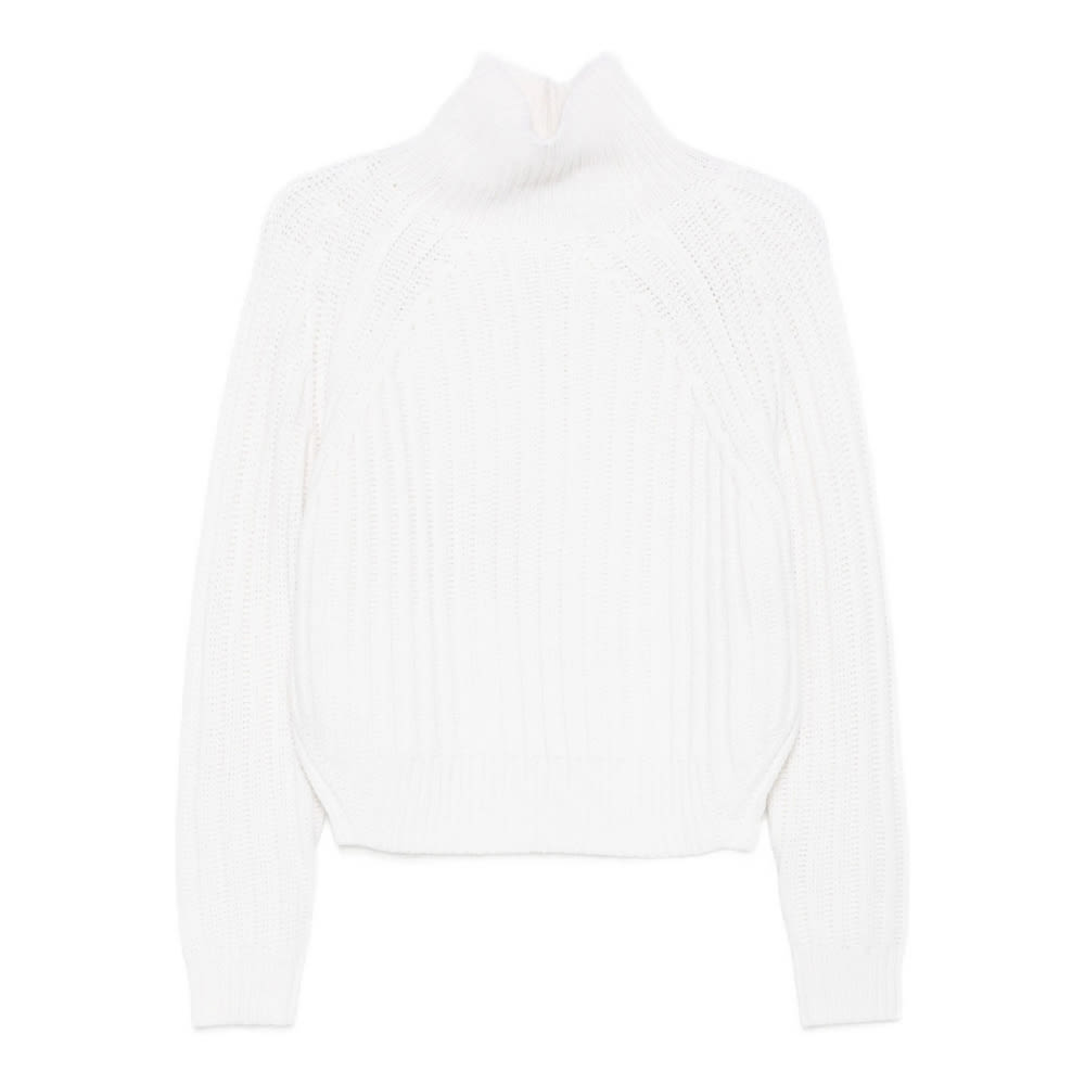 Allude Ribbed Turtleneck Sweater In Neutral