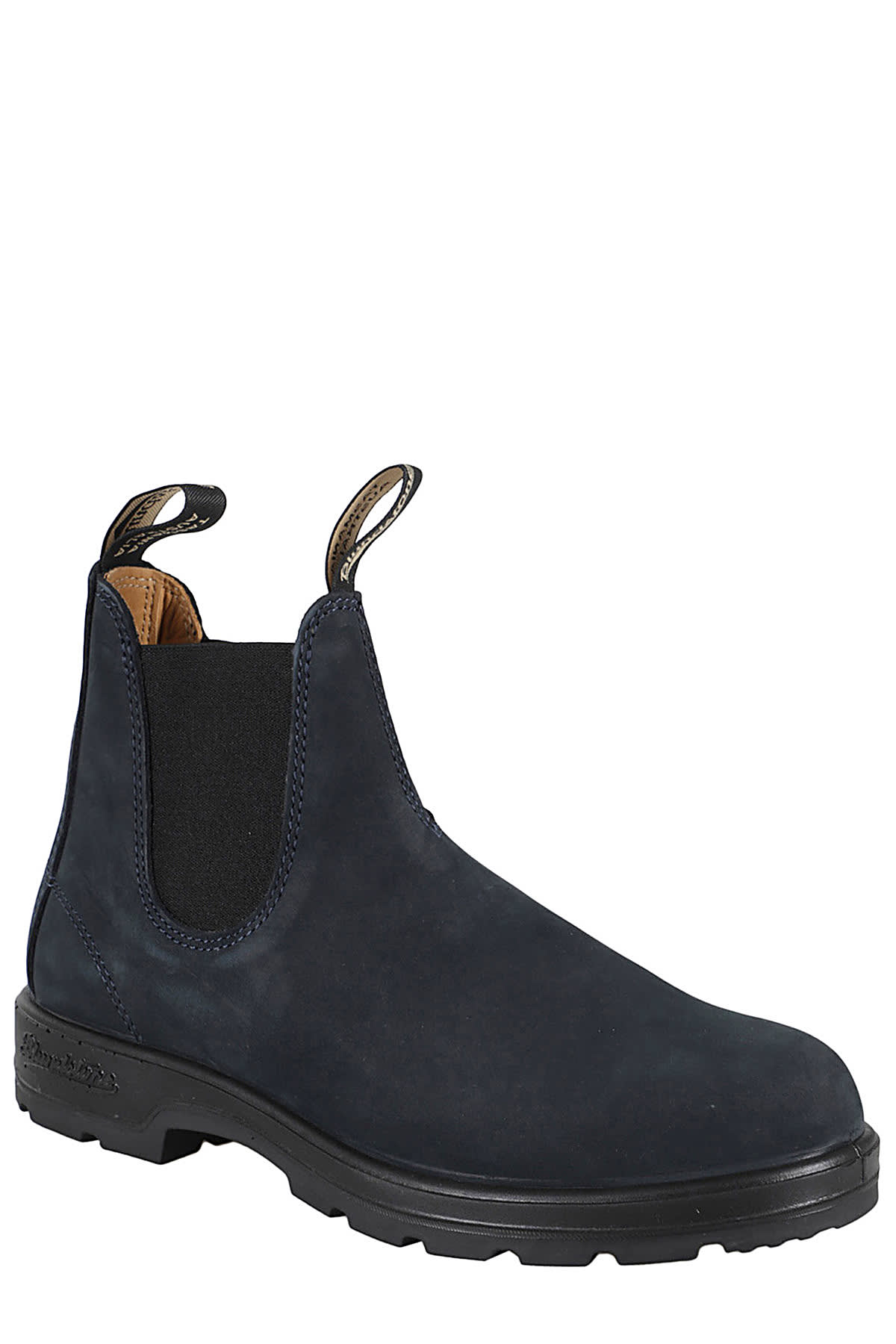 Blundstone Suede Ankle Boot With Elastic Inserts In Navy Nubuck
