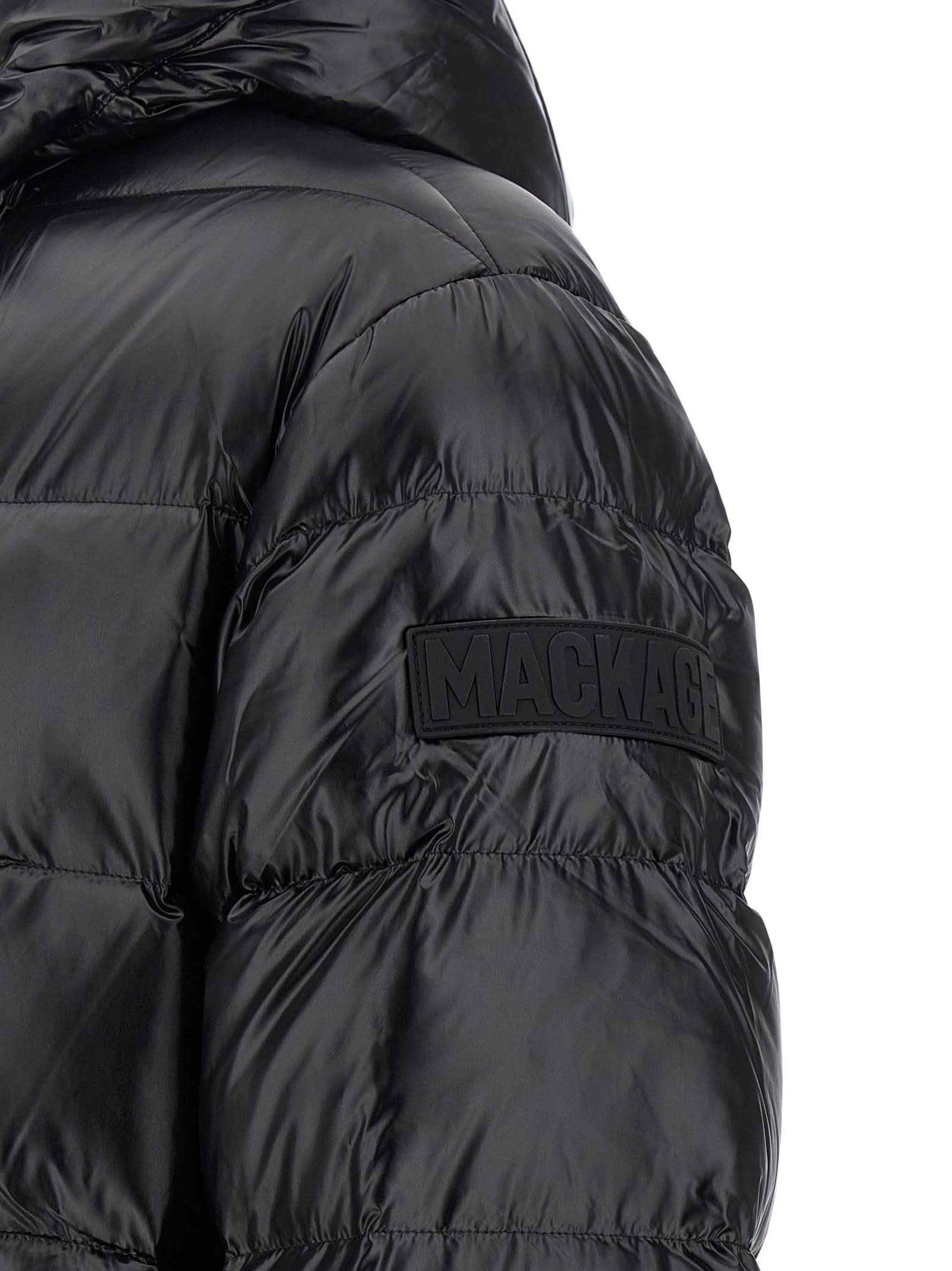 Mackage Long-sleeved Hooded Cotton Jacket In Black