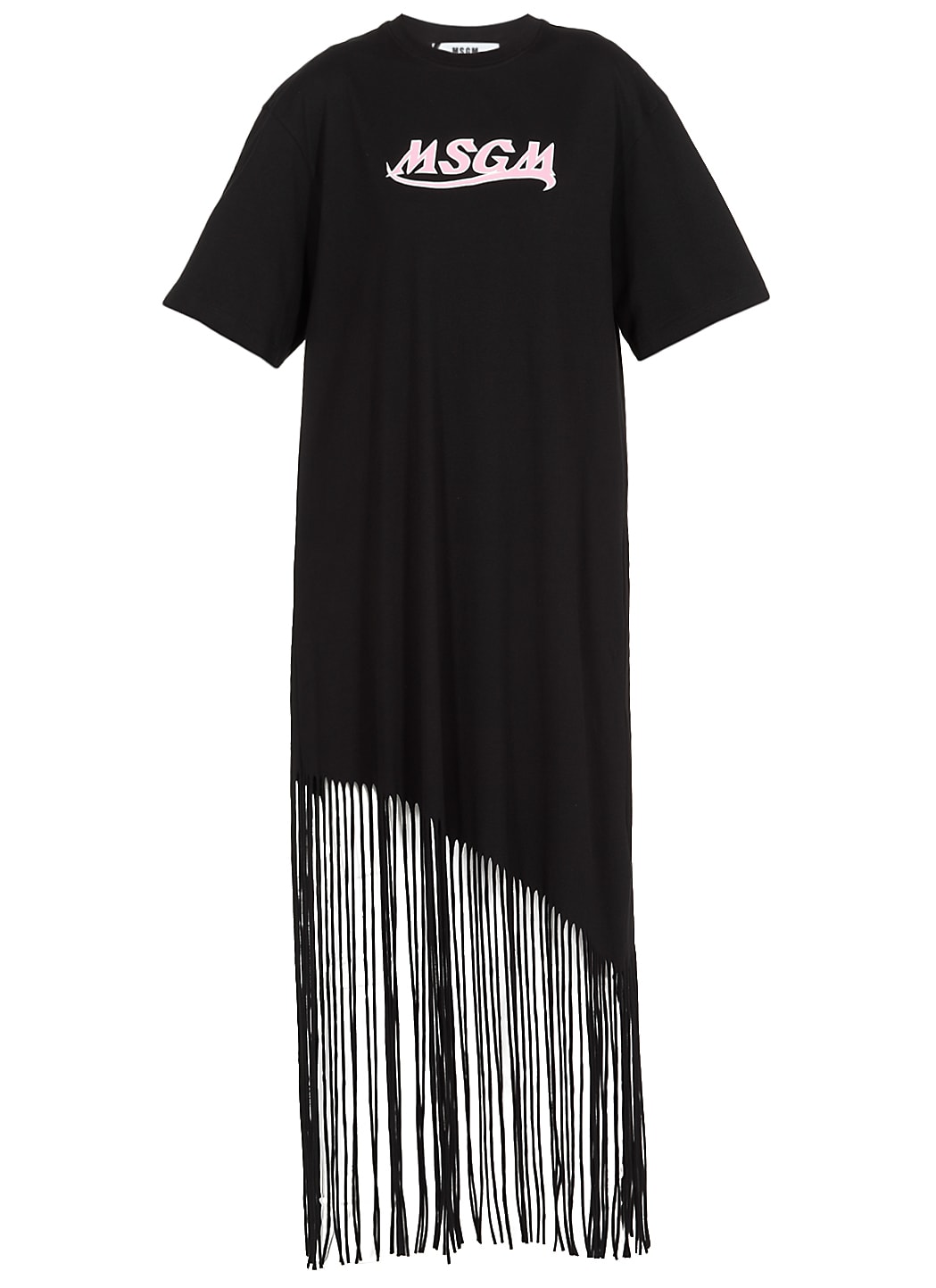 MSGM Cotton Dress With Fringes