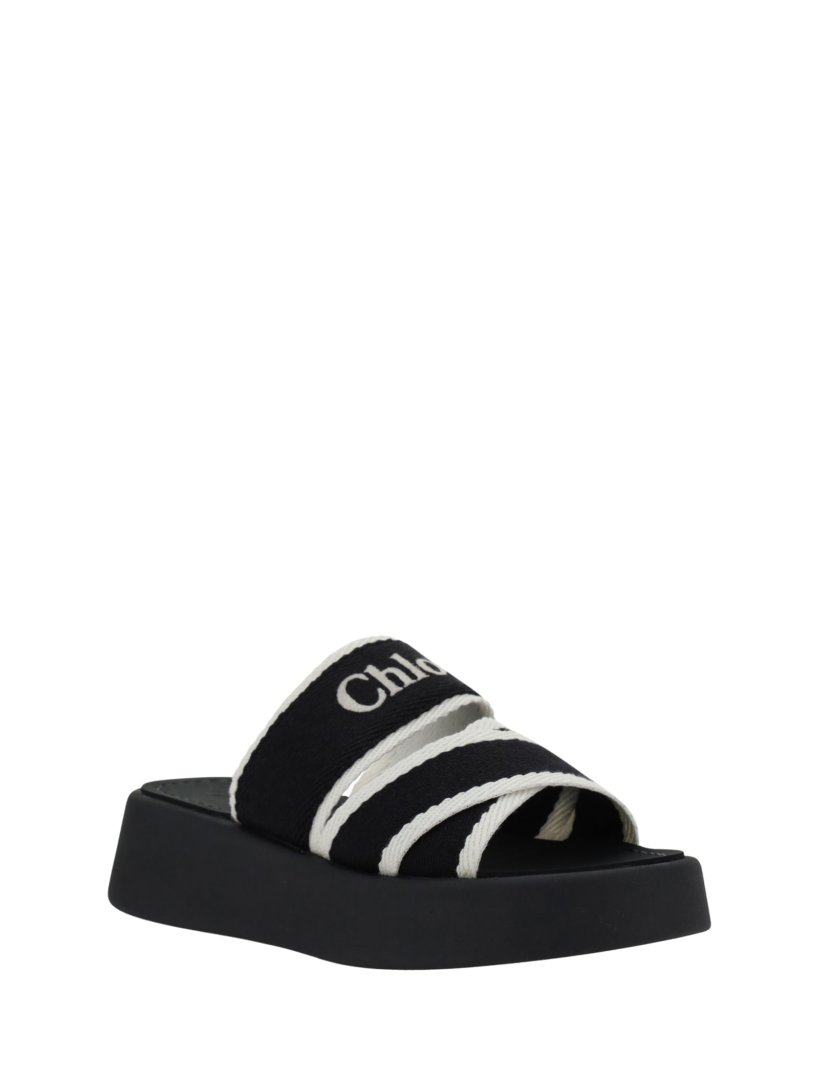 Shop Chloé Mila Sandals In K White Black