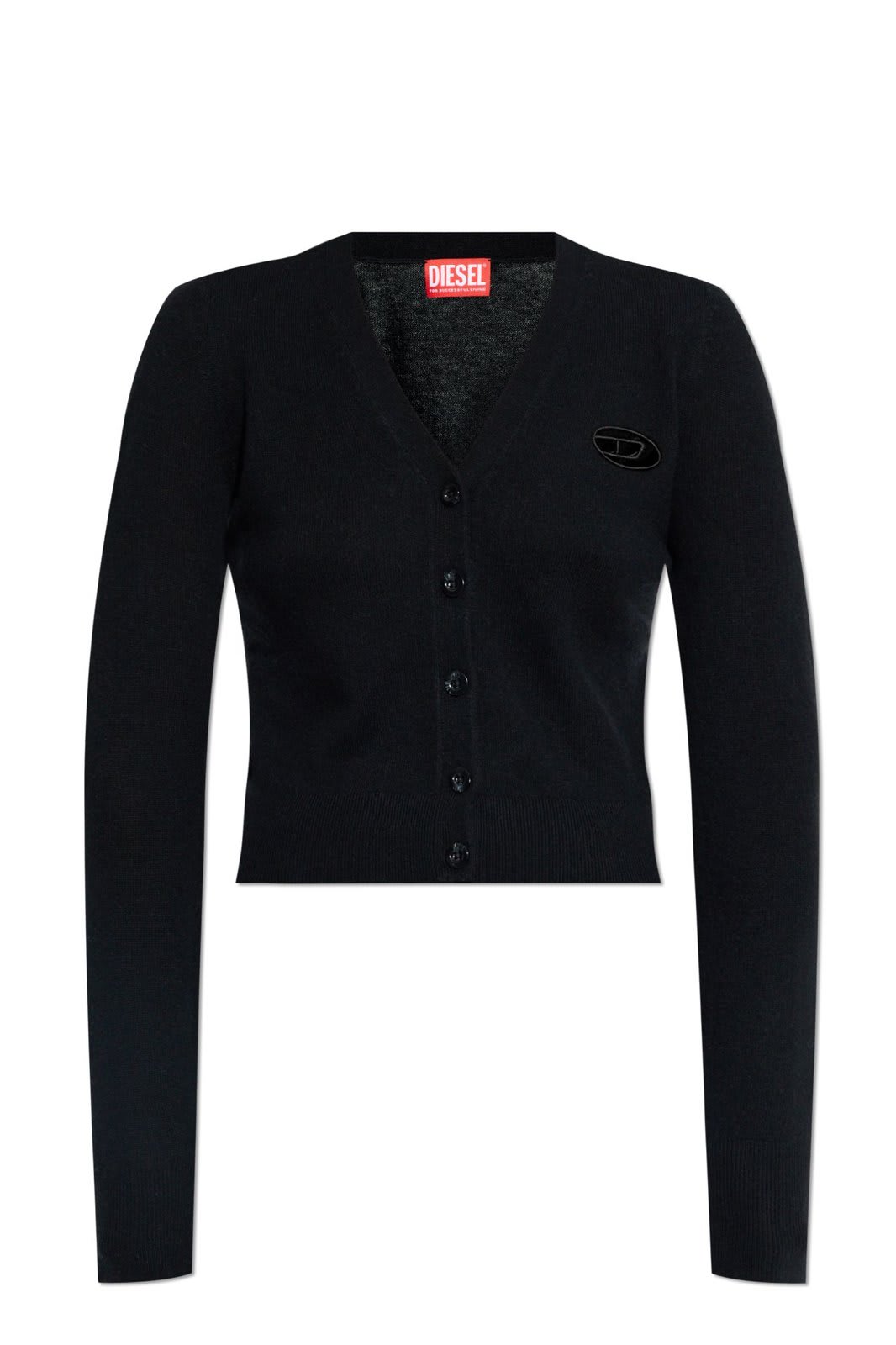 Shop Diesel M-arte V-neck Knitted Cardigan In Xx