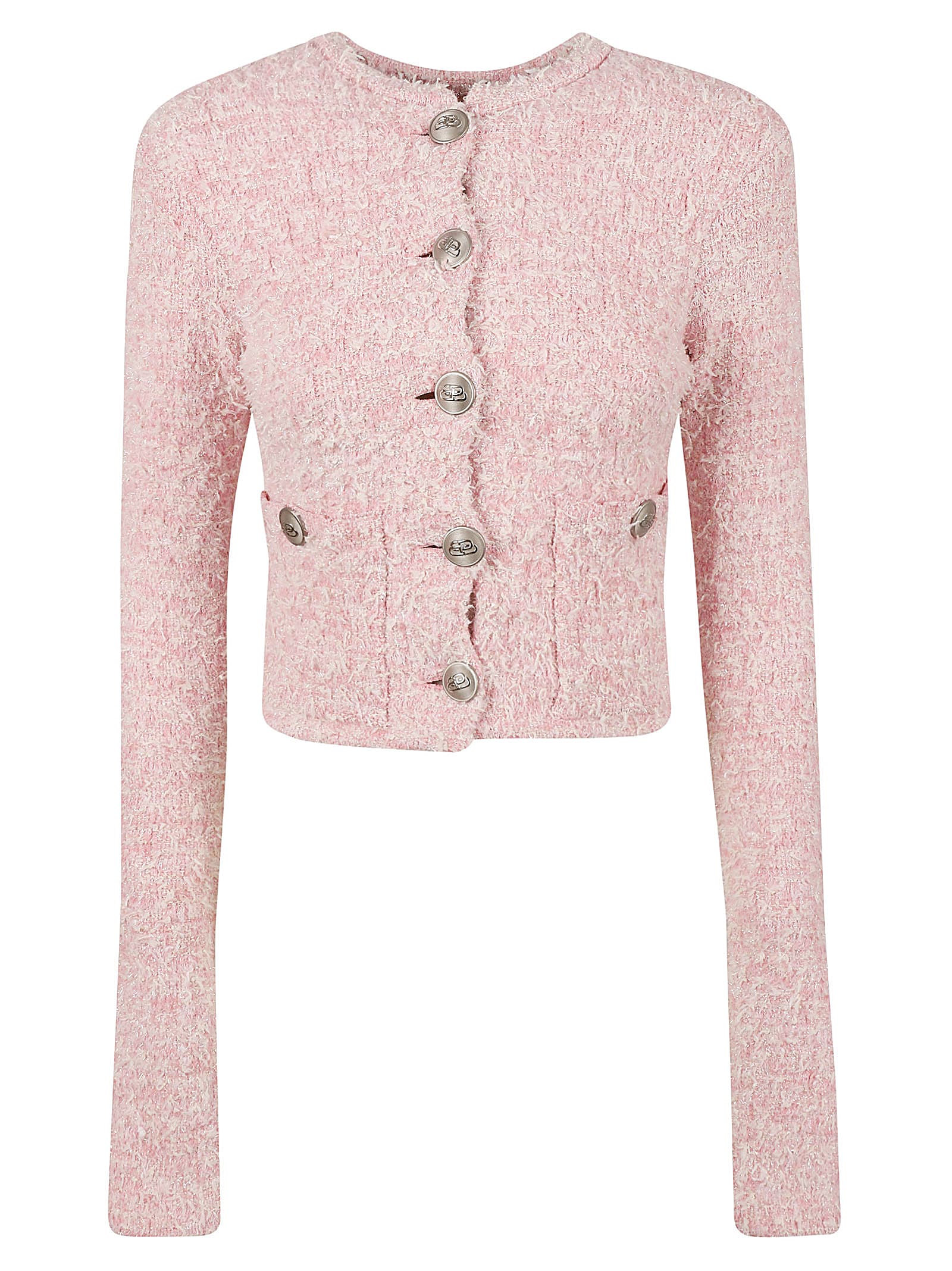 Shop Balenciaga Knitted Jacket In Pink