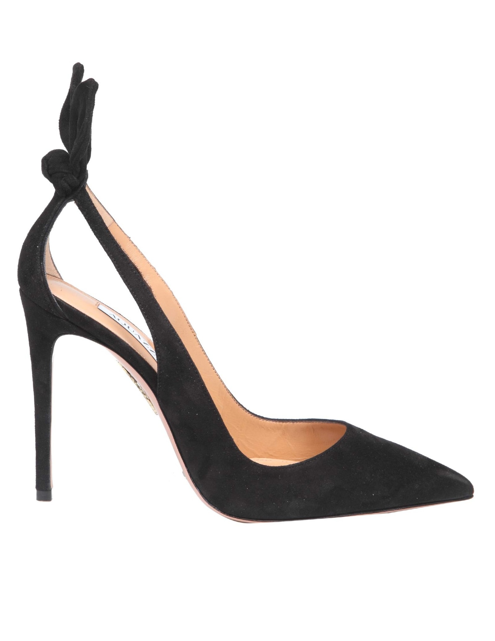 Shop Aquazzura Deneuve Pump 105 In Black Suede