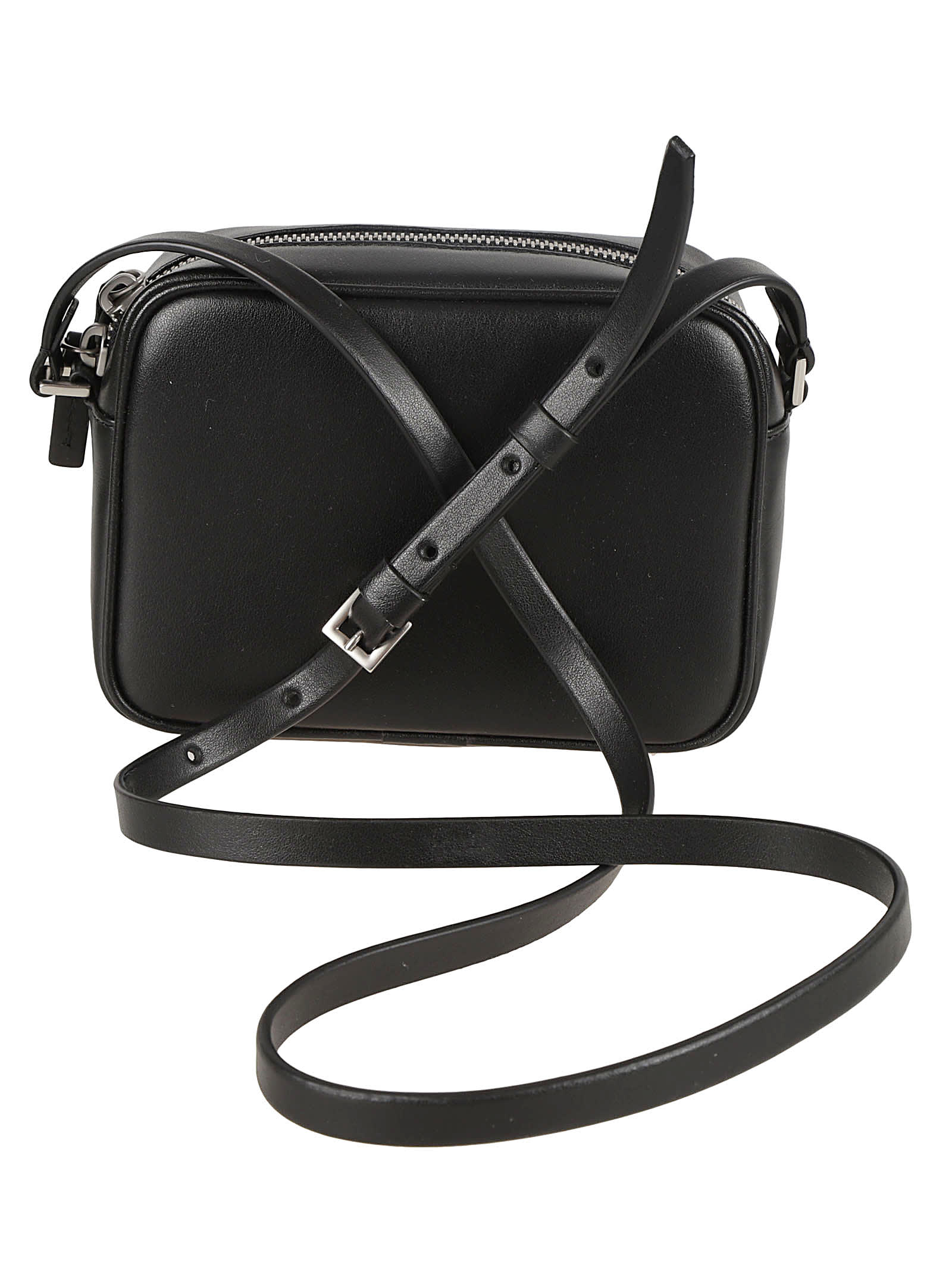 Shop Fabiana Filippi Leather Camera Shoulder Bag In Black