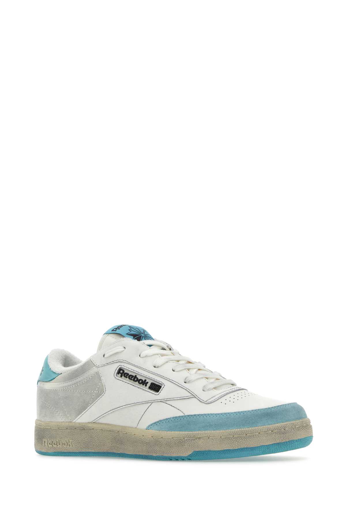 Reebok Two-tone Leather And Suede Club C Sneakers In Whiteligh