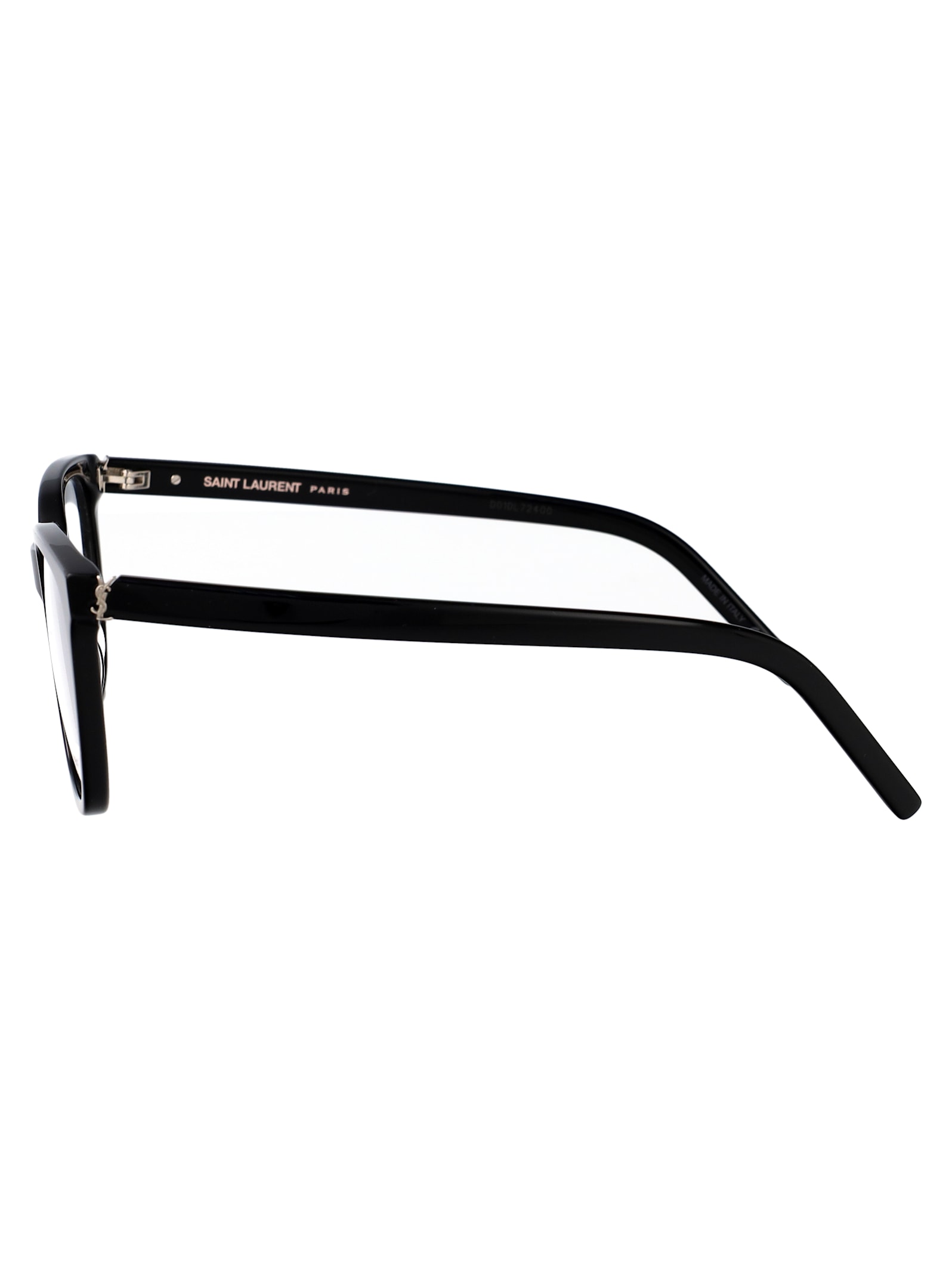 Saint Laurent Black Black Transparent Acetate Glasses In Black
