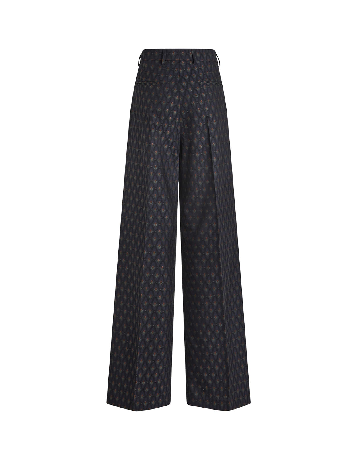 Shop Etro Blue Jacquard Trousers