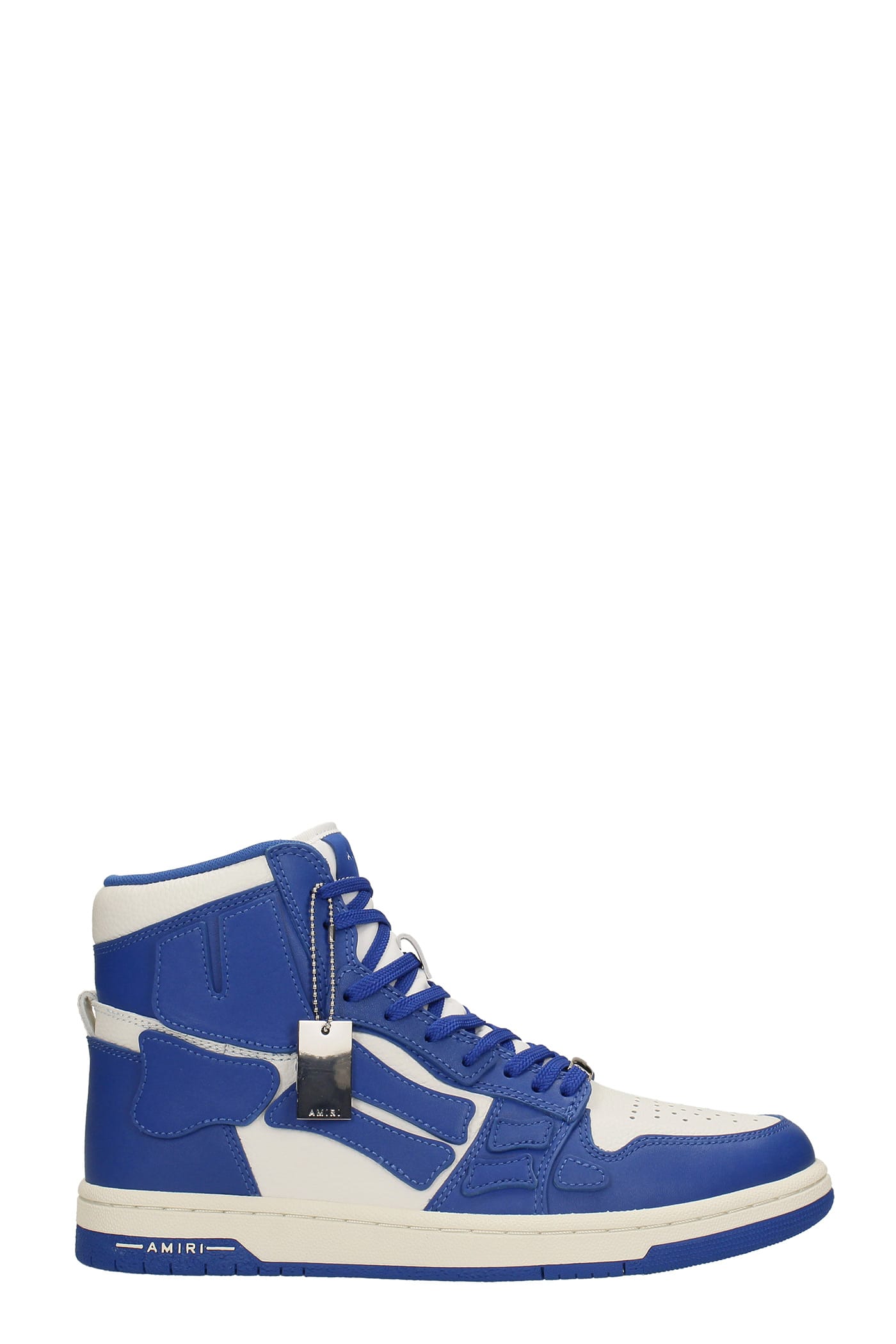 AMIRI Skel Top Hi Sneakers In Blue Leather