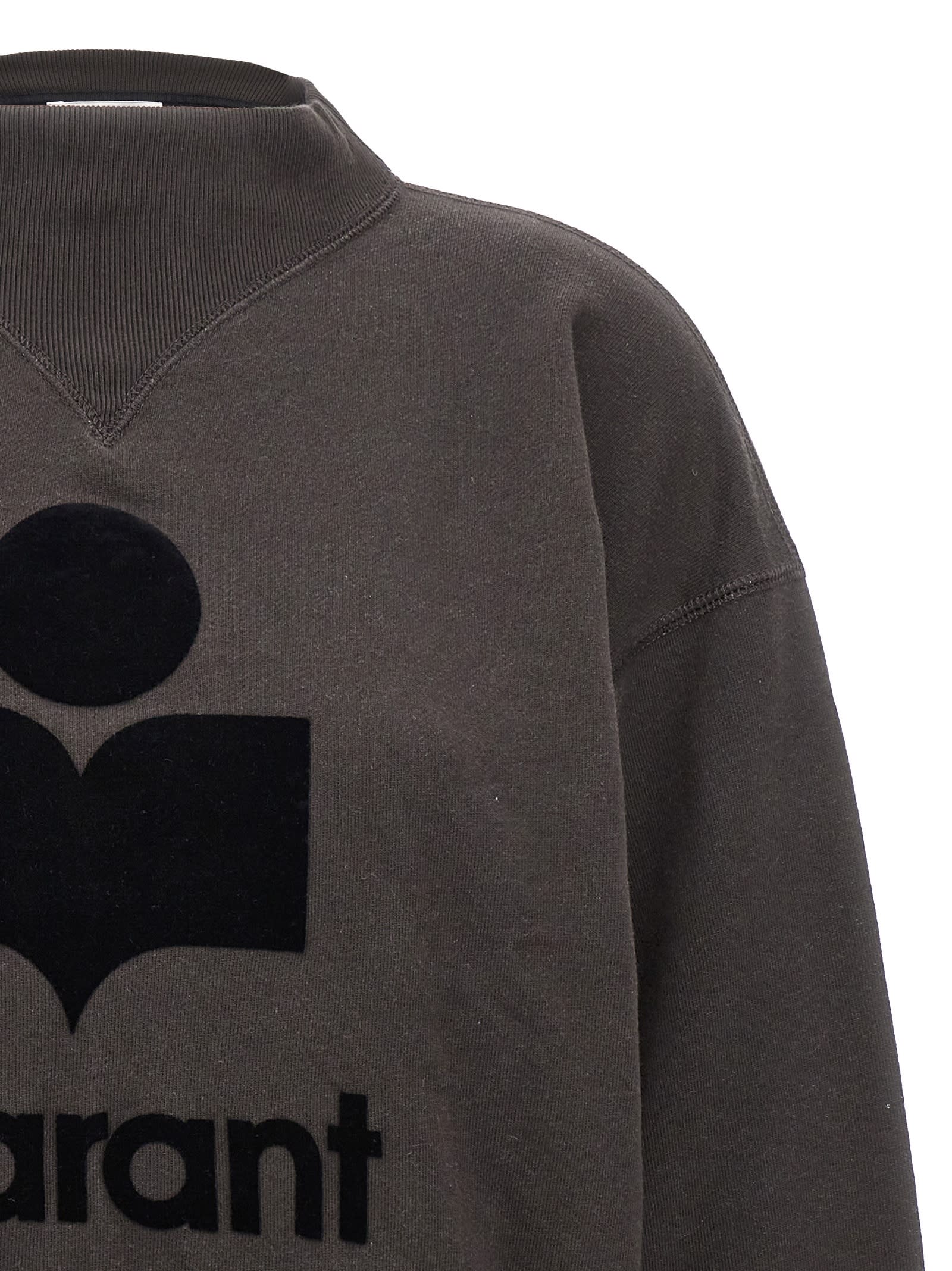 Isabel Marant Étoile Isabel Marant Etoile Moby Sweatshirt With Flocked Logo In Brown