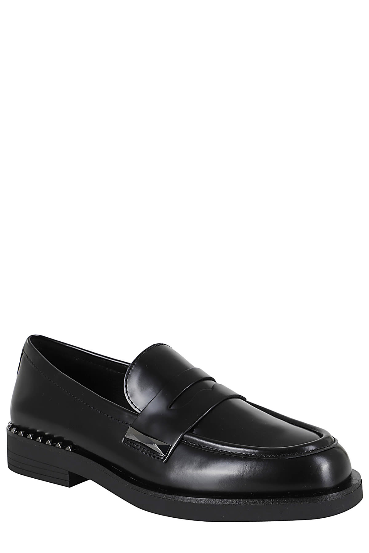Ash Whisper Leather Loafers In Black