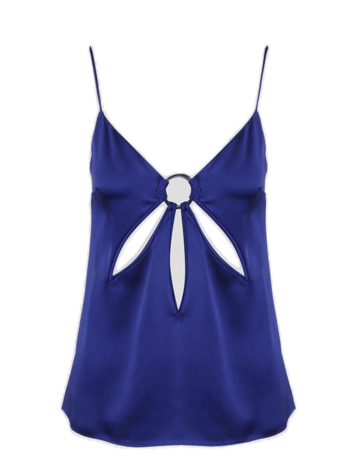 STELLA MCCARTNEY CUT-OUT DETAILED SLEEVELESS SATIN VEST