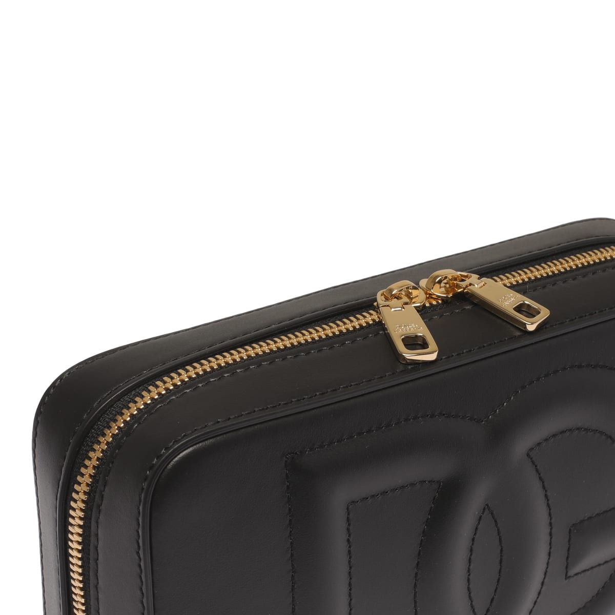 Dolce & Gabbana Dg Logo Leather Camera Bag In Black