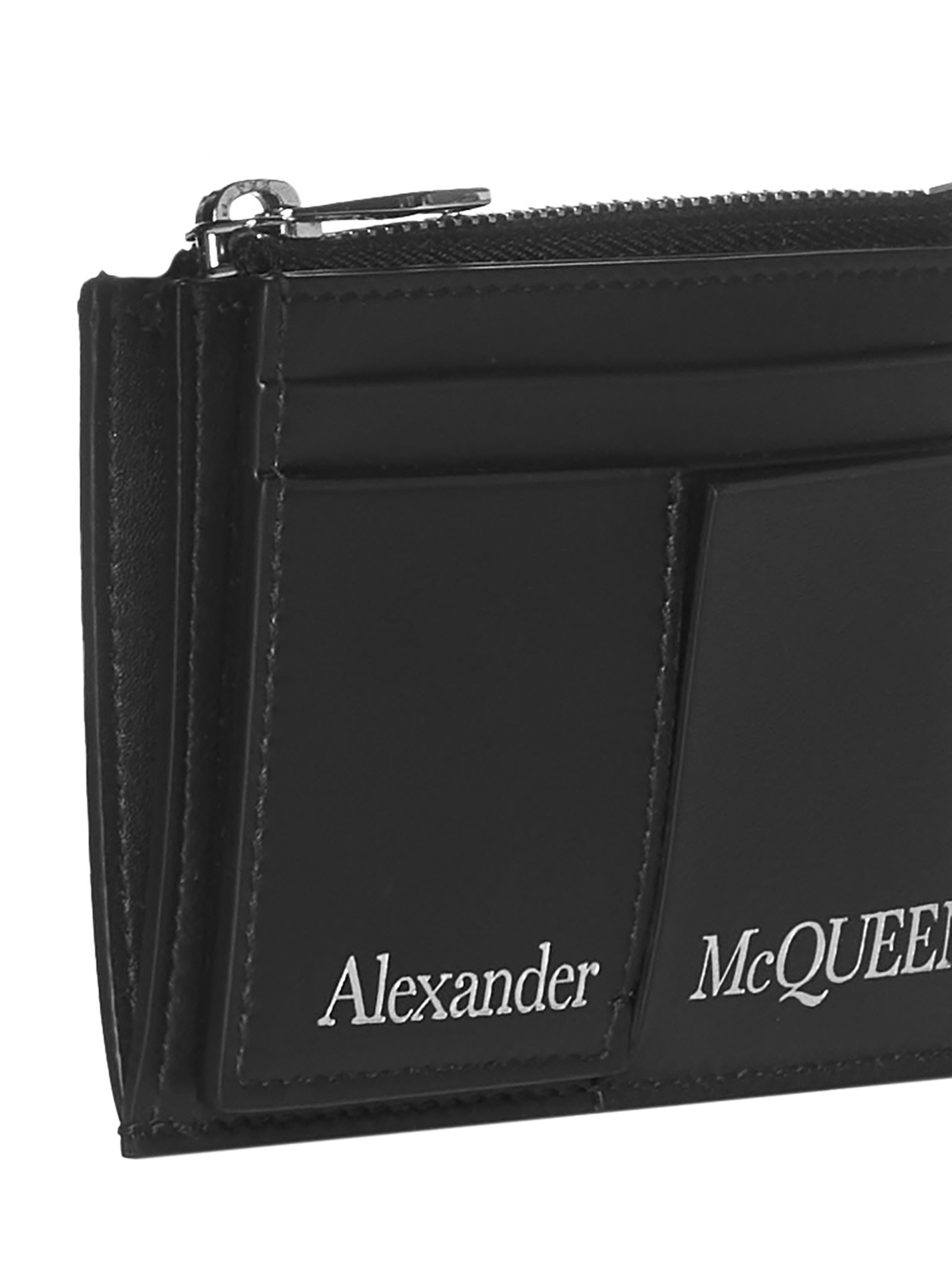 Alexander Mcqueen Card Holder With Logo In Black