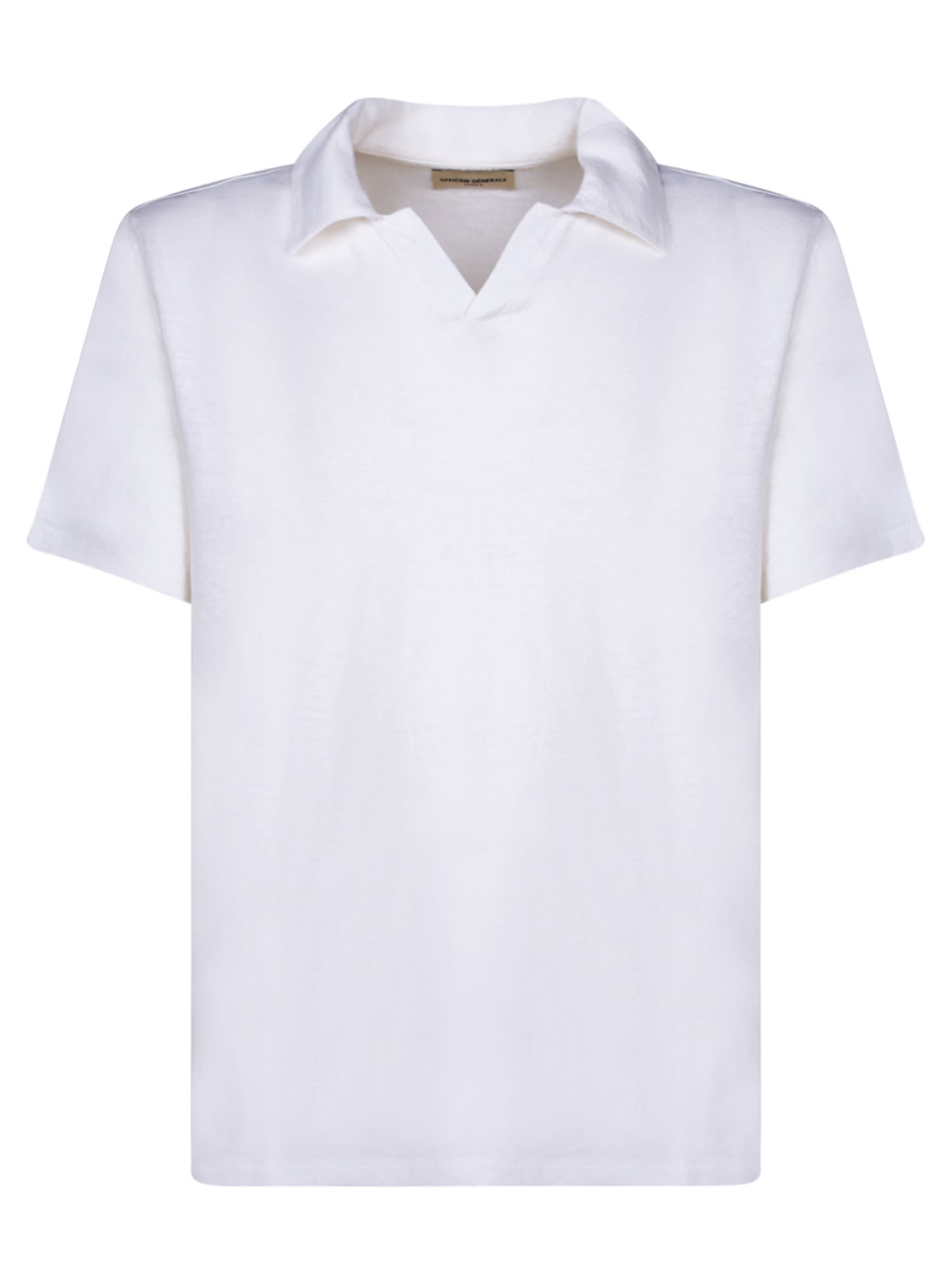 Shop Officine Generale Short Sleeves White Polo Shirt