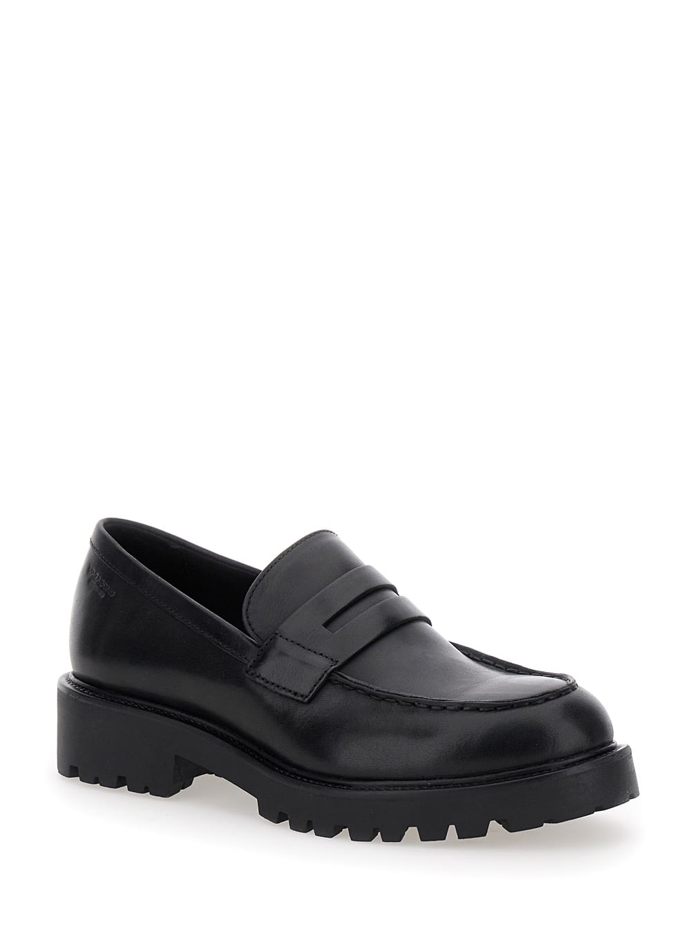 Vagabond Penny Leather Loafers In Black