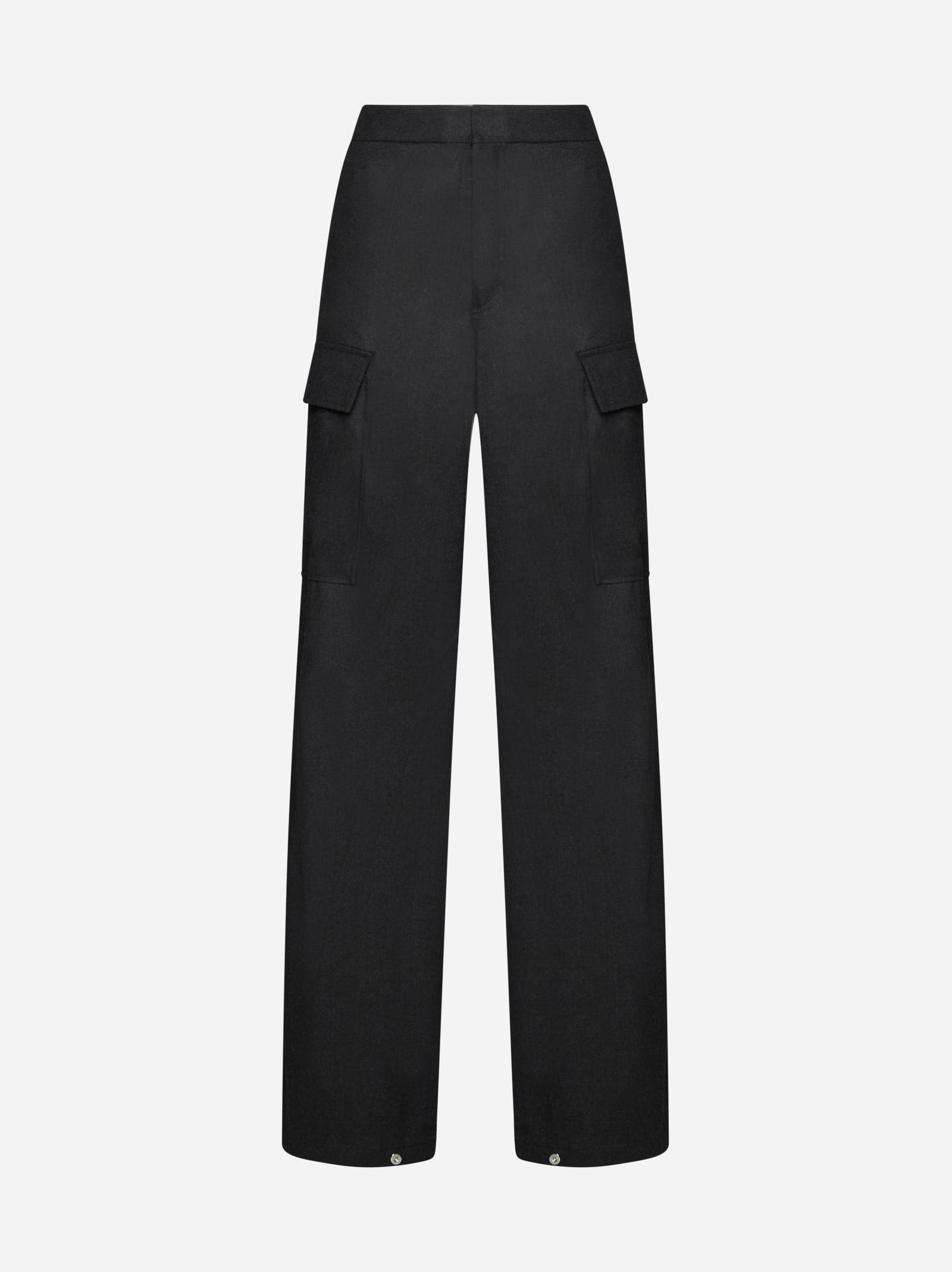 Shop Filippa K Flannel Cargo Trousers In Grey